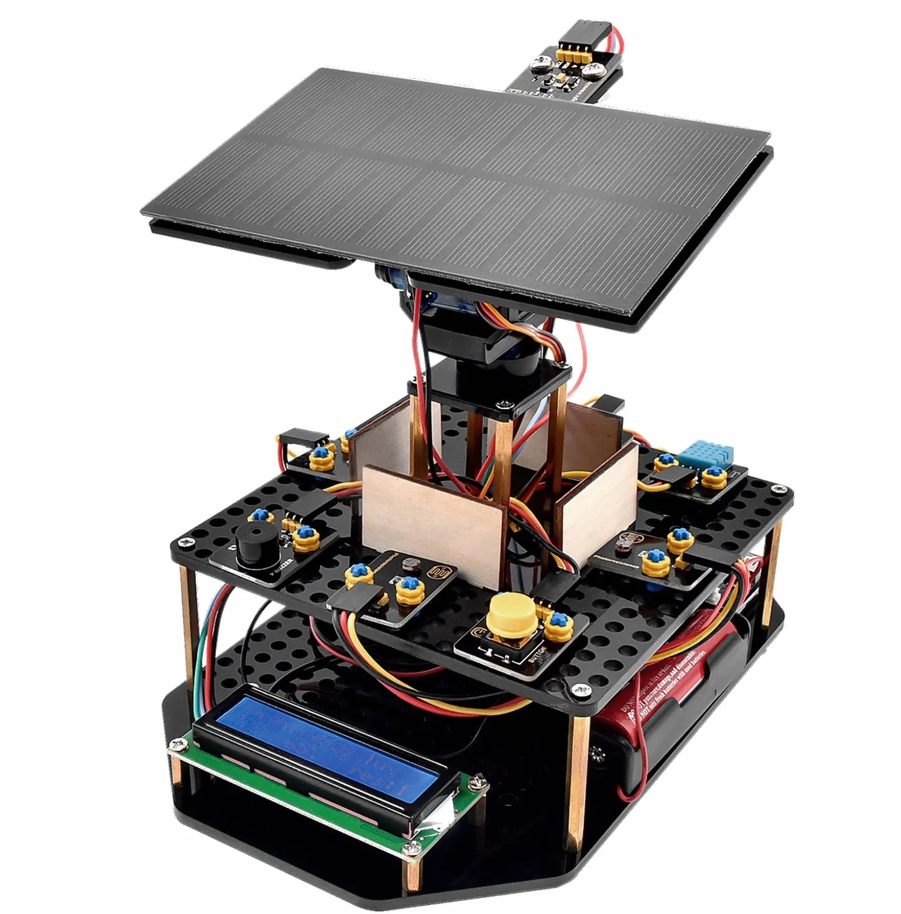 KEYESTUDIO Zestaw do śledzenia solarnego DIY do Arduino UNO IDE, czujnik temperatury i wilgotności powietrza, BH1750 czujnik światła itp. Edukacyjny prezent dla nastolatków i dorosłych