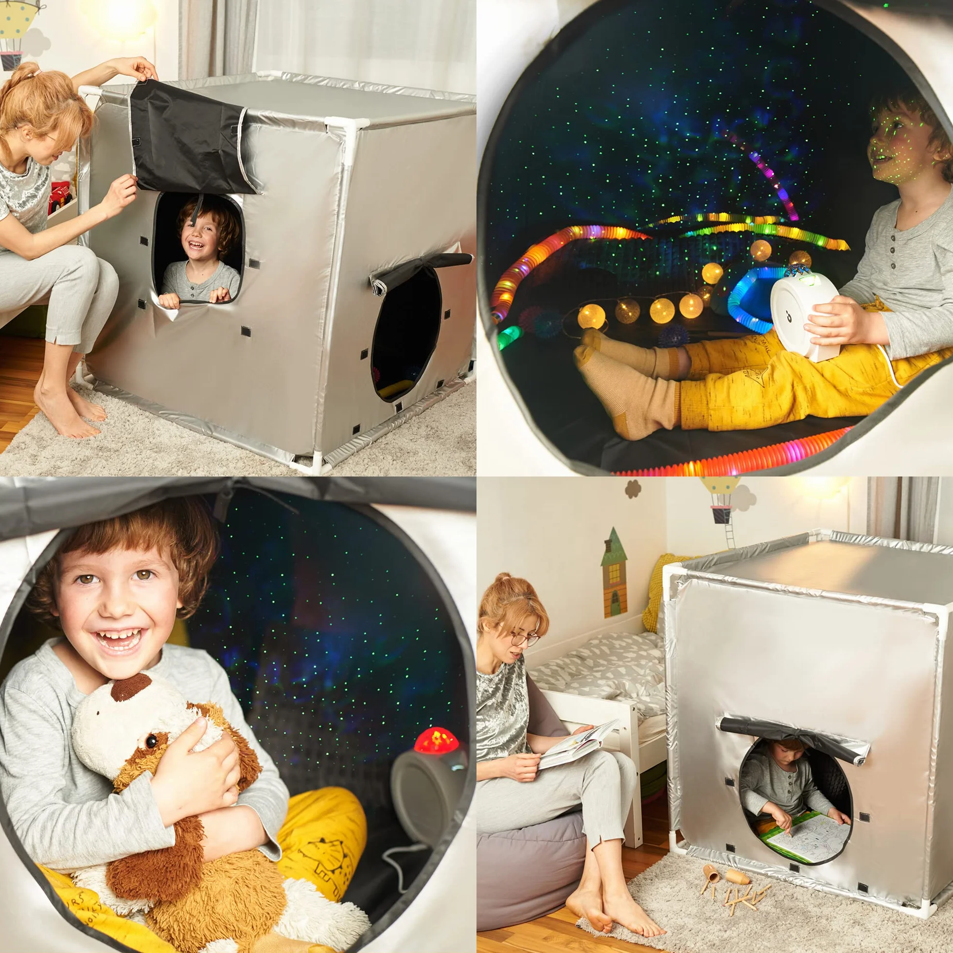 Namiot sensoryczny dla dzieci do zabawy i relaksu | Narzędzie do autyzmu, SPD, lęku, braku koncentracji | Sensory Tent Cube | Do domu lub szkoły