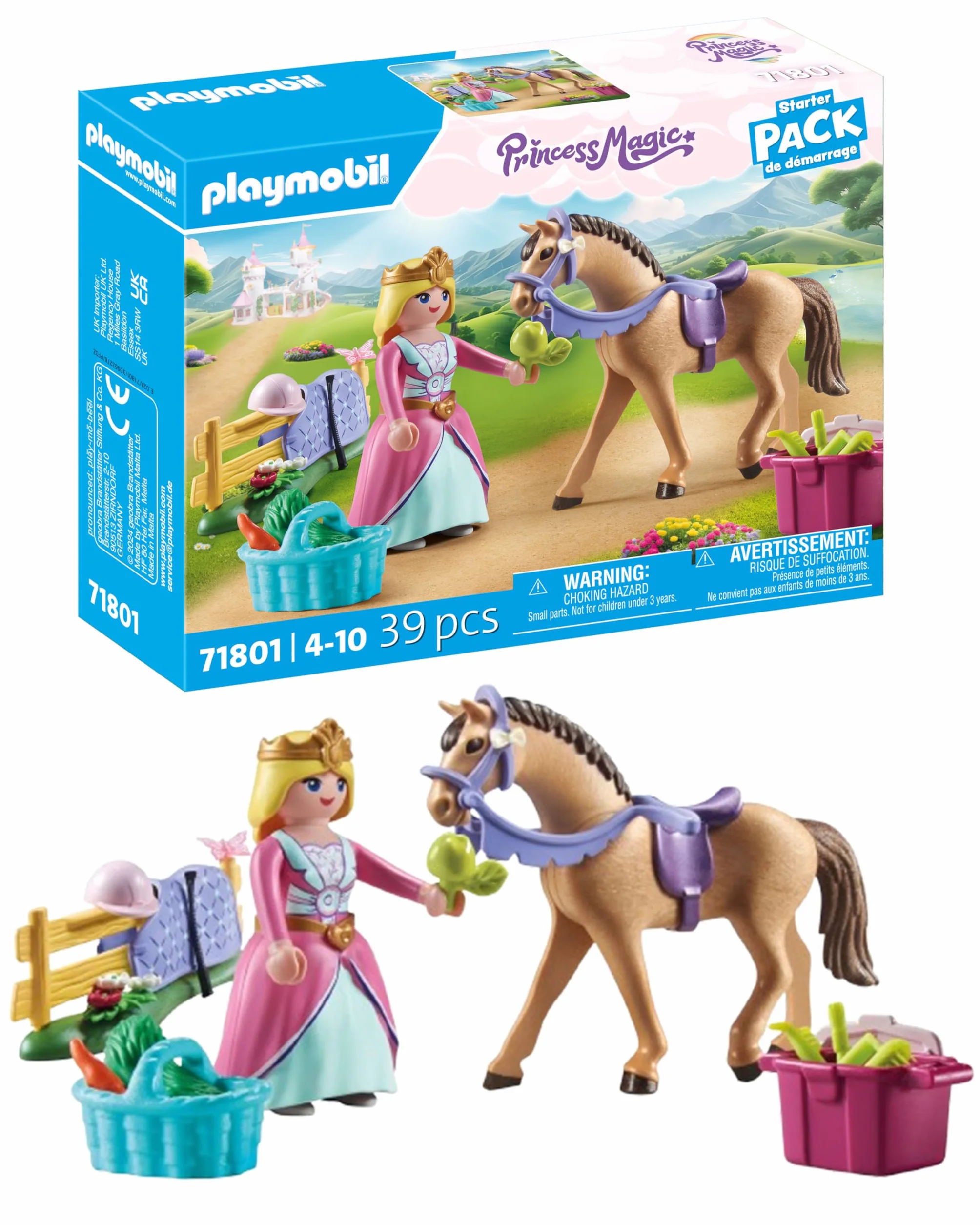 PLAYMOBIL | Princess Magic | Księżniczka z koniem | Zabawki księżniczkowe | Zabawki dla dzieci od 4. roku życia | 71801