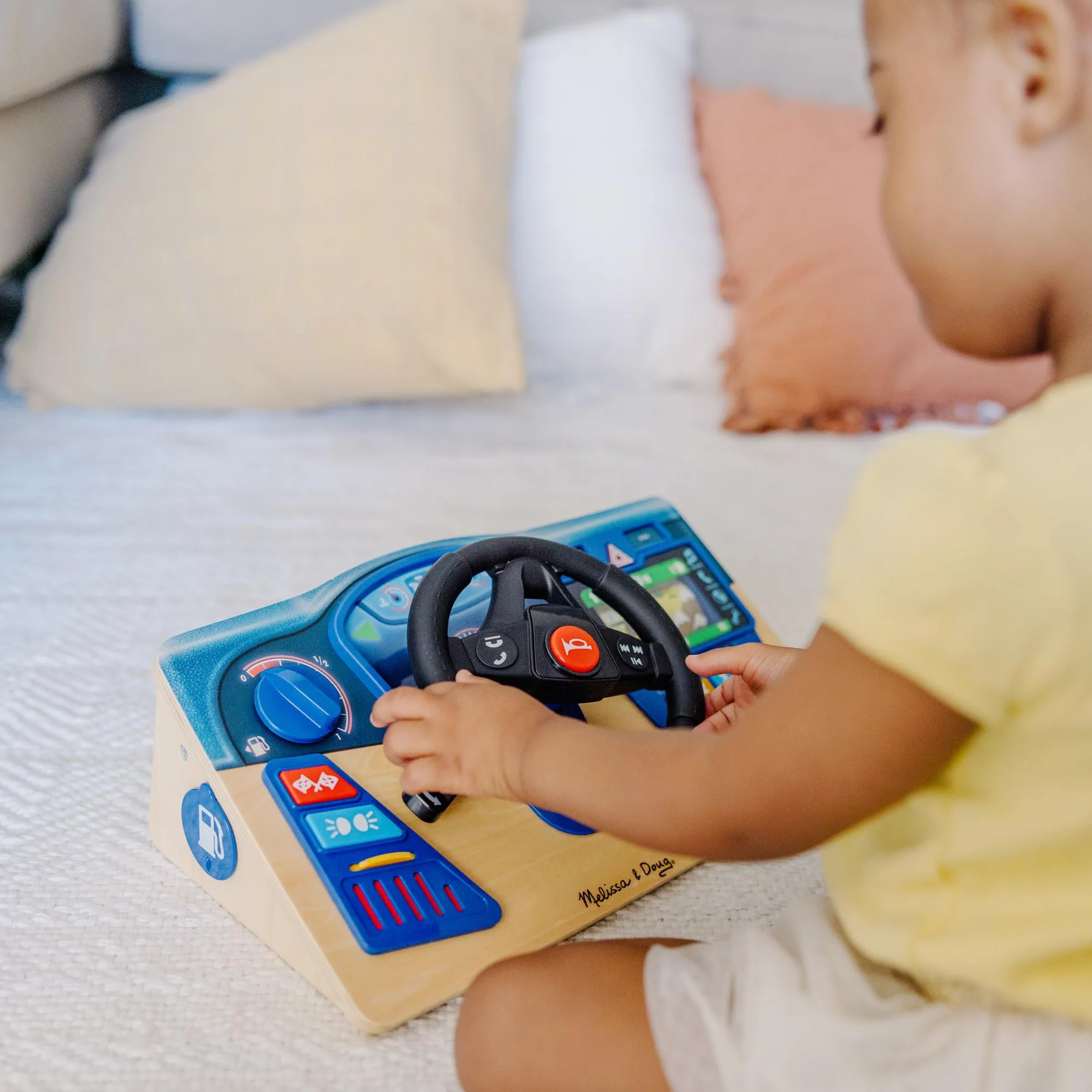 Melissa & Doug Vroom & Zoom – drewniana deska rozdzielcza Zabawa imaginacyjna 3+ Prezent dla chłopca lub dziewczynki