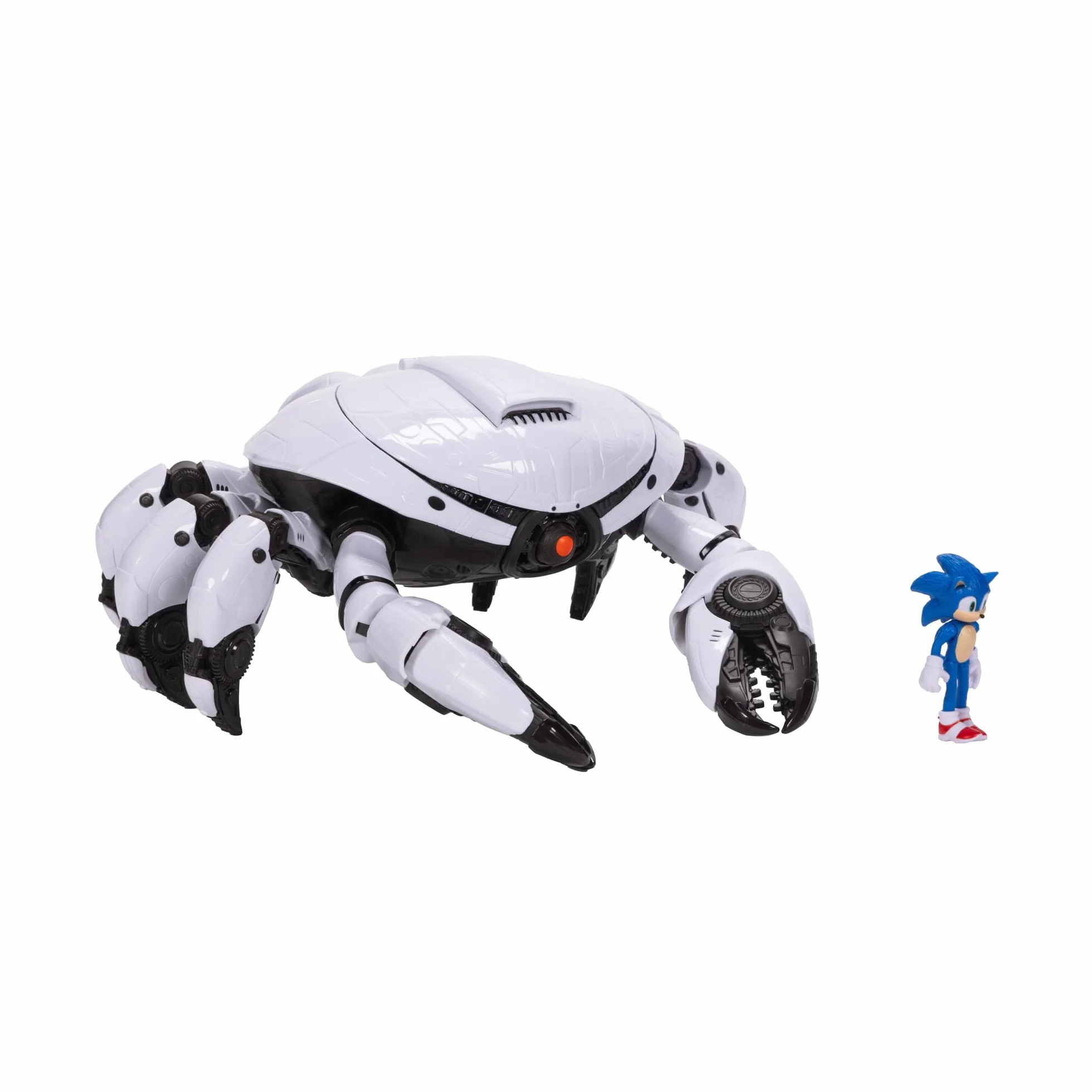 Sonic Movie 3 Crab Mech Battle Playset z figurką Sonic the Hedgehog 3 6,3 cm, oficjalnie licencjonowana zabawka kolekcjonerska z pazurami, ruchomymi nogami, przedłużającymi oko, idealna zabawka Sonic