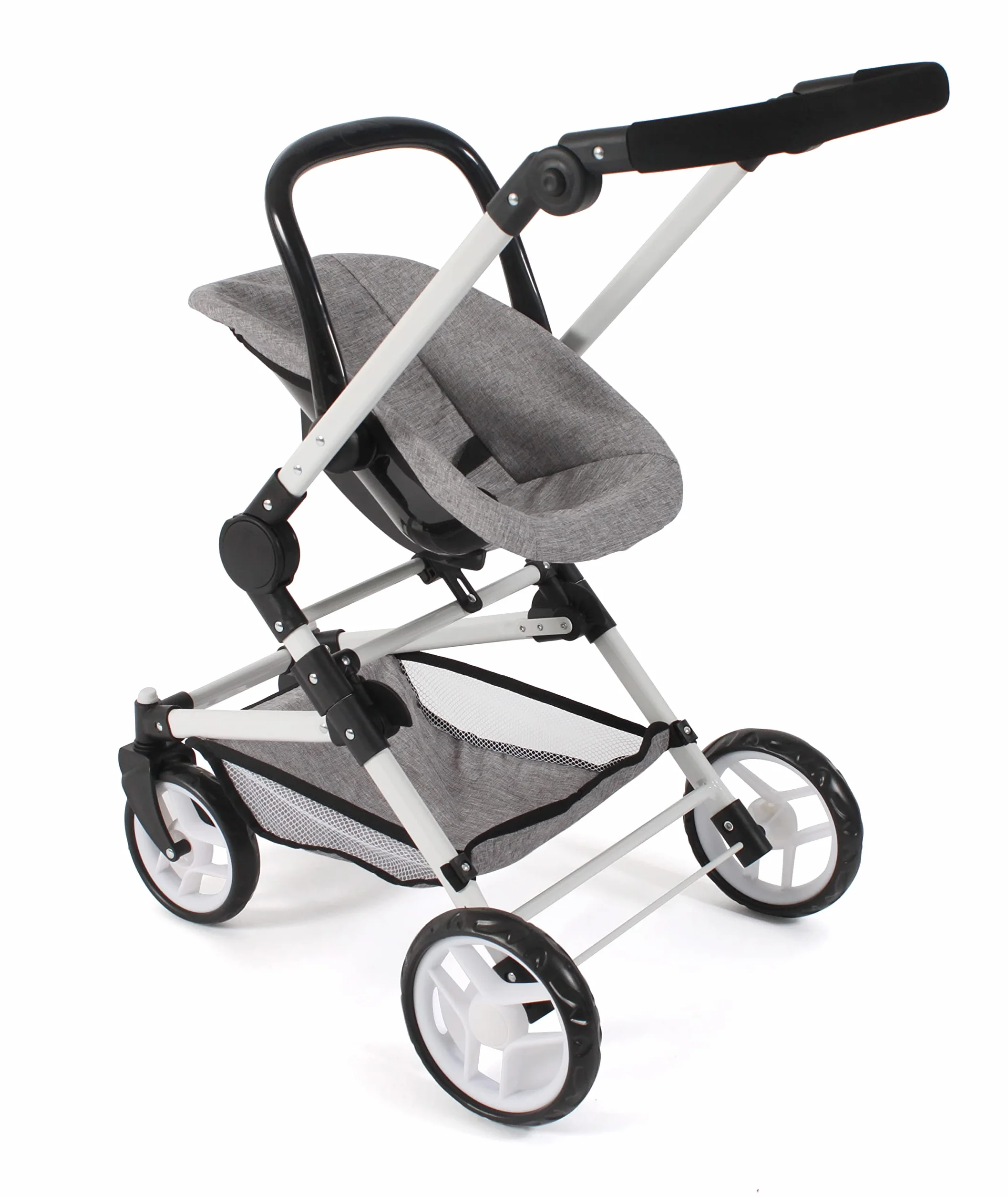 Bayer Chic 2000 645 19 wózek dla lalek kombi Fides 3 w 1, dżinsy szare, 61 x 44,5 x 85 cm