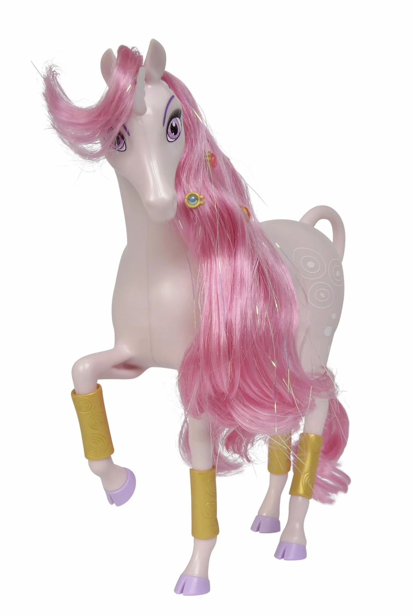 Simba 109480094 - Mia and Me Jednorożec Lyria, z Klipsami do Włosów i Szczotką, 25 cm Koń do Zabawy, Kucyk, od 3 Lat