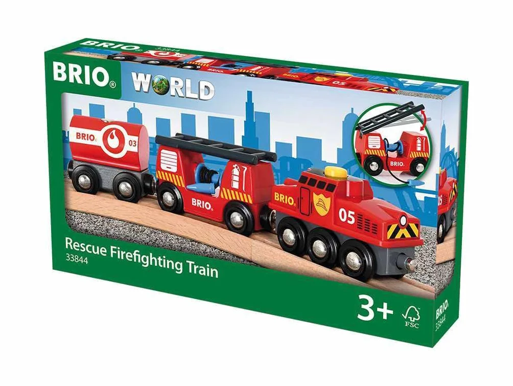 Brio 63384400 Pociąg Straż Pożarna (63384400) Bezpieczna Zabawka Dla Dzieci Powyżej 3 Lat,Kolorowy