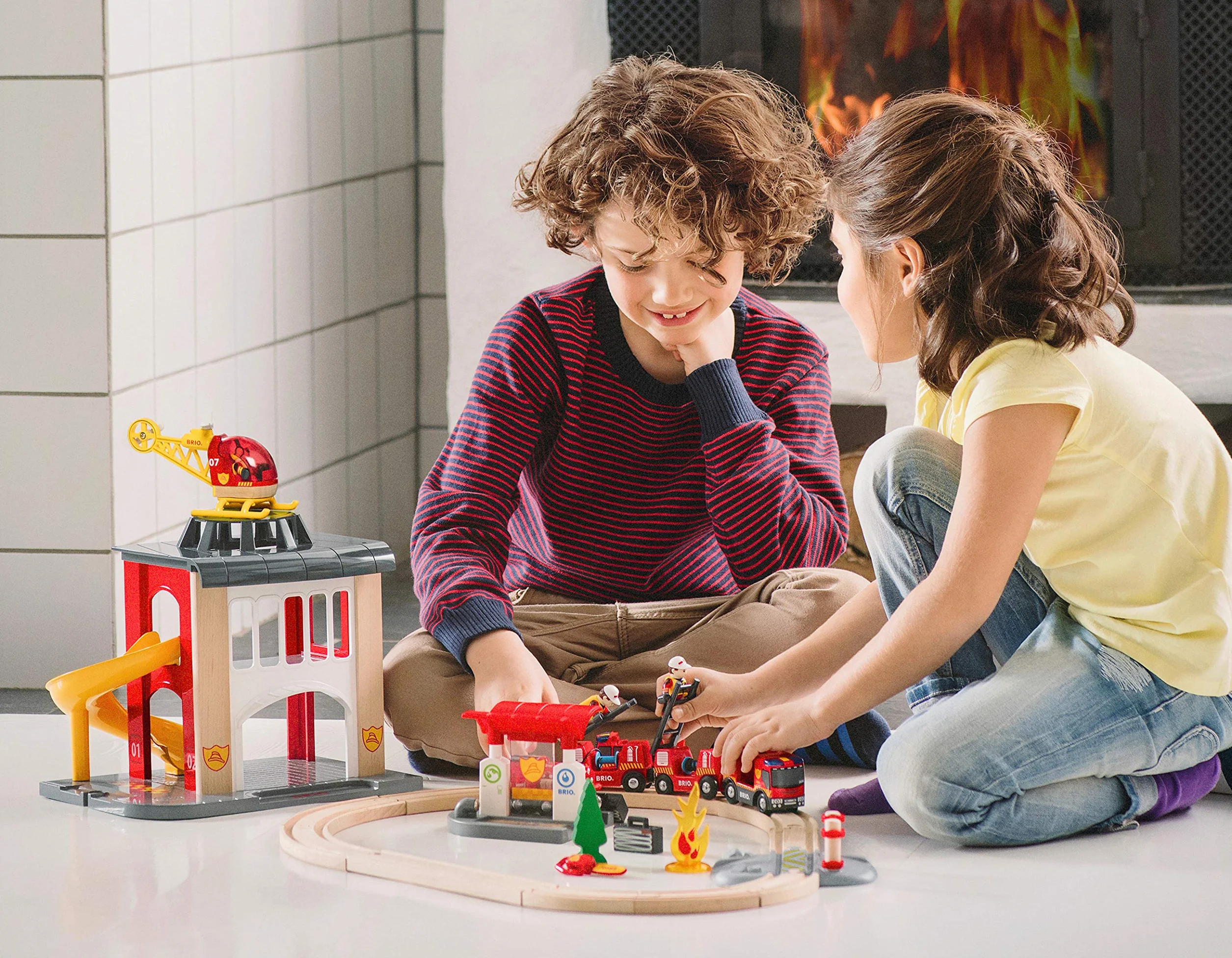 BRIO World - Bahn Feuerwehr Set