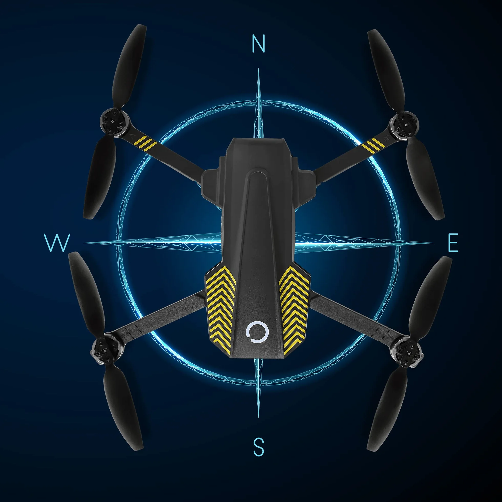 Lionelo Overmax X-Bee 9.5 Fold Dron, Czarny/Żółty, 1820 mAh