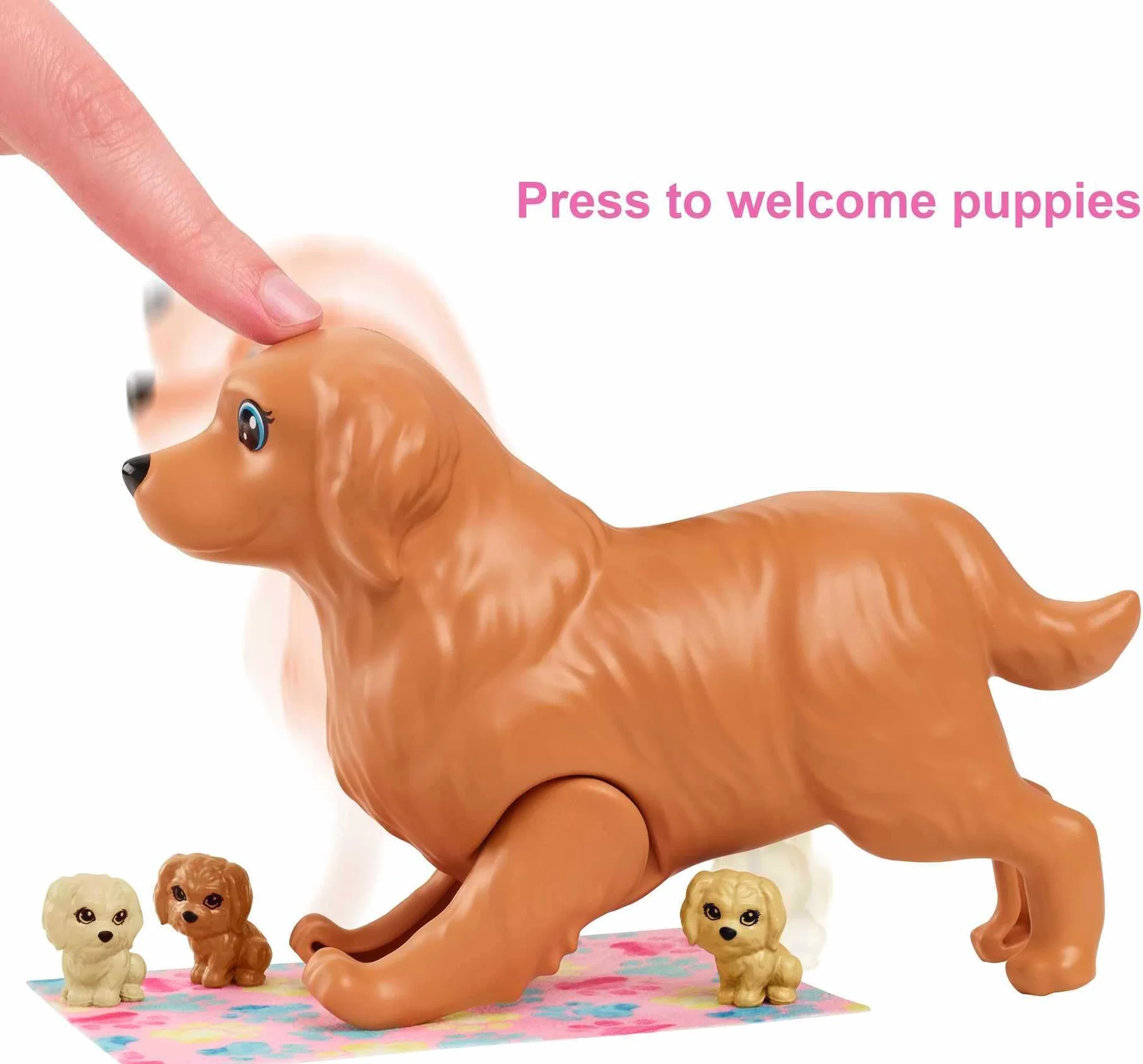 Barbie Narodziny piesków Zestaw do zabawy z lalką Barbie blondynką (29 cm), psią mamą z funkcją, 3 szczeniaczkami i akcesoriami do opieki, prezent dla dzieci od 3 do 7 lat, HCK75