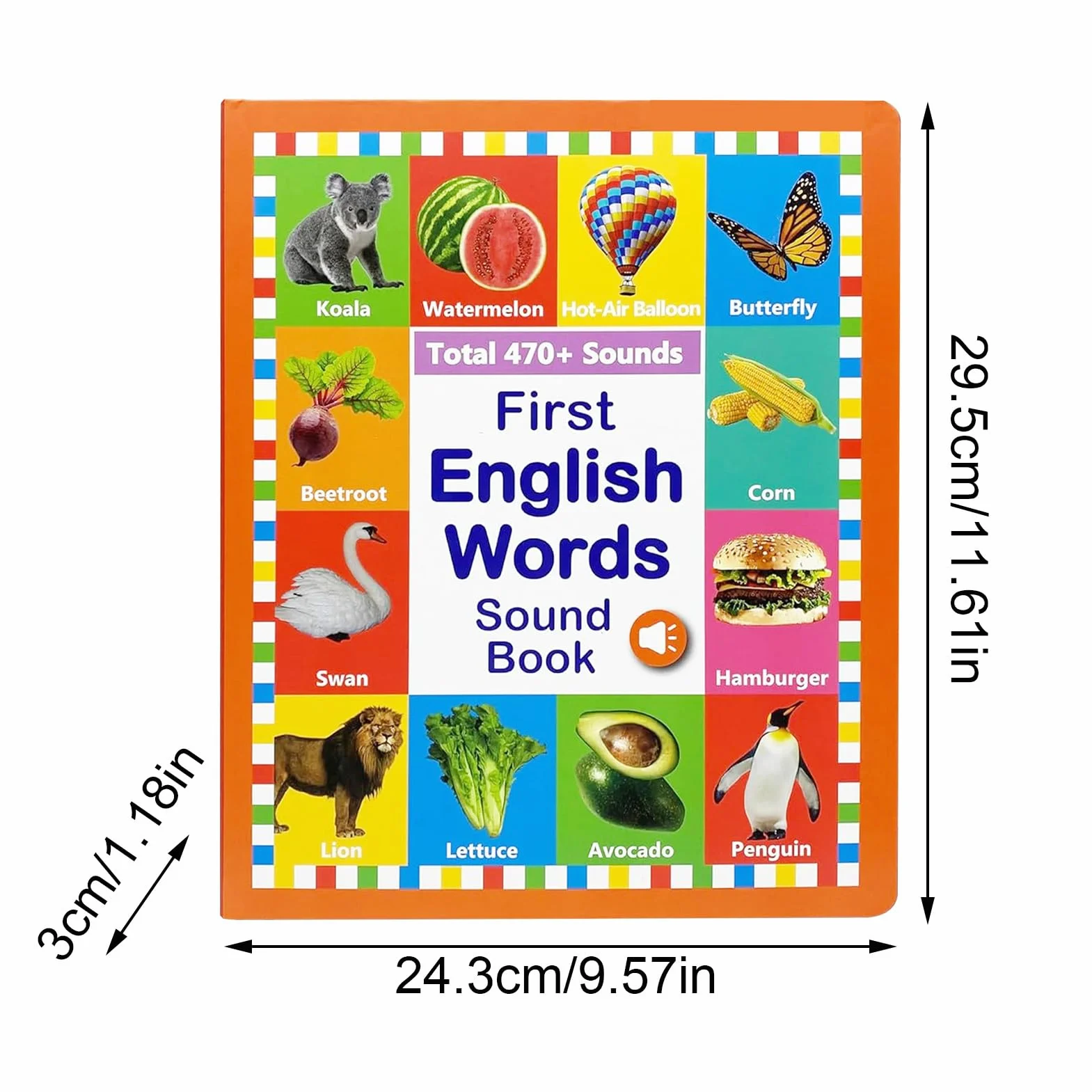 Książka dźwiękowa do nauki angielskich słów Vocabulary dla dzieci 2-6 lat