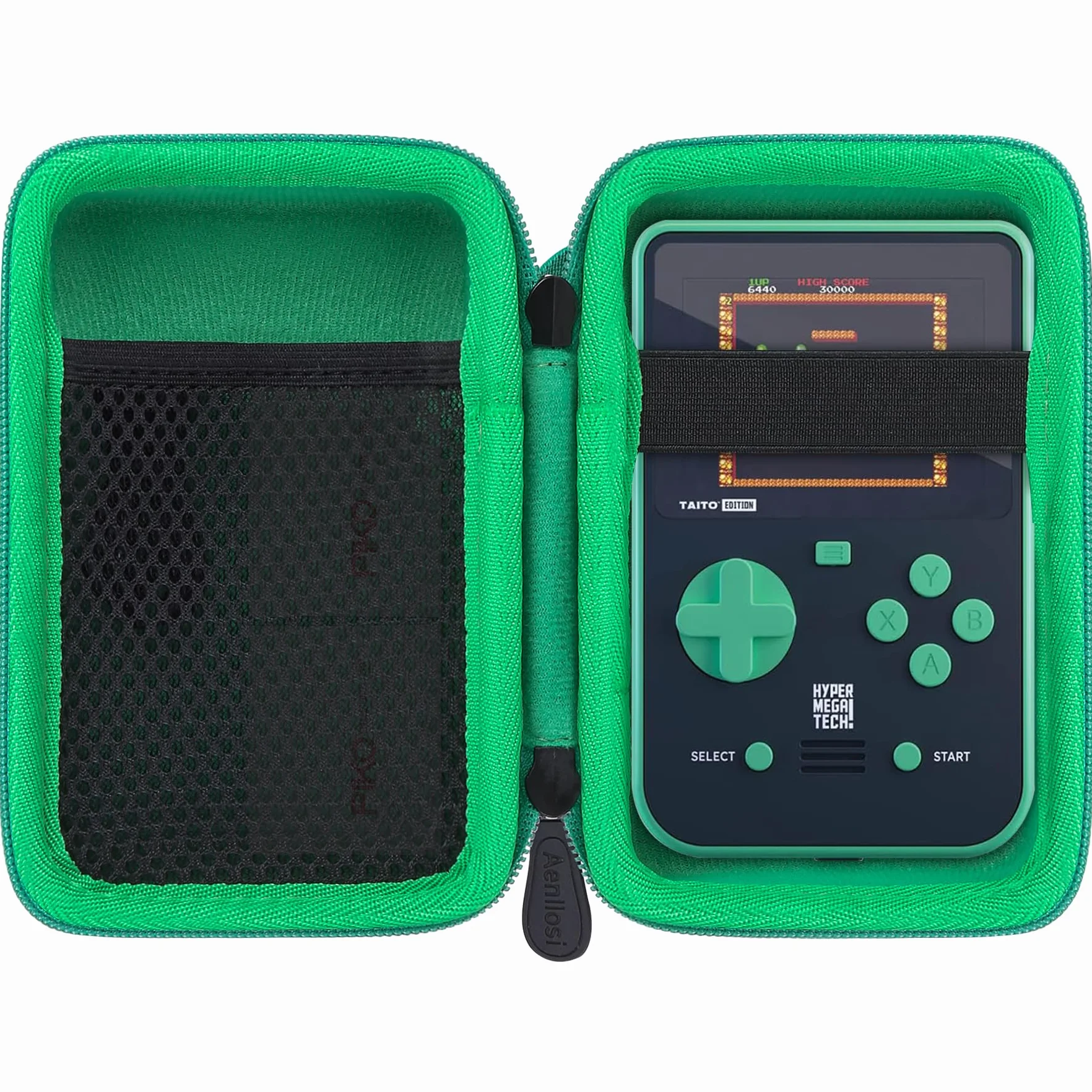 Aenllosi Twarde etui kompatybilne z przenośną konsolą Blaze Taito Super Pocket Gaming, kieszeń z siatki na kabel USB i kartridże Evercade (tylko torba) (do Taito)