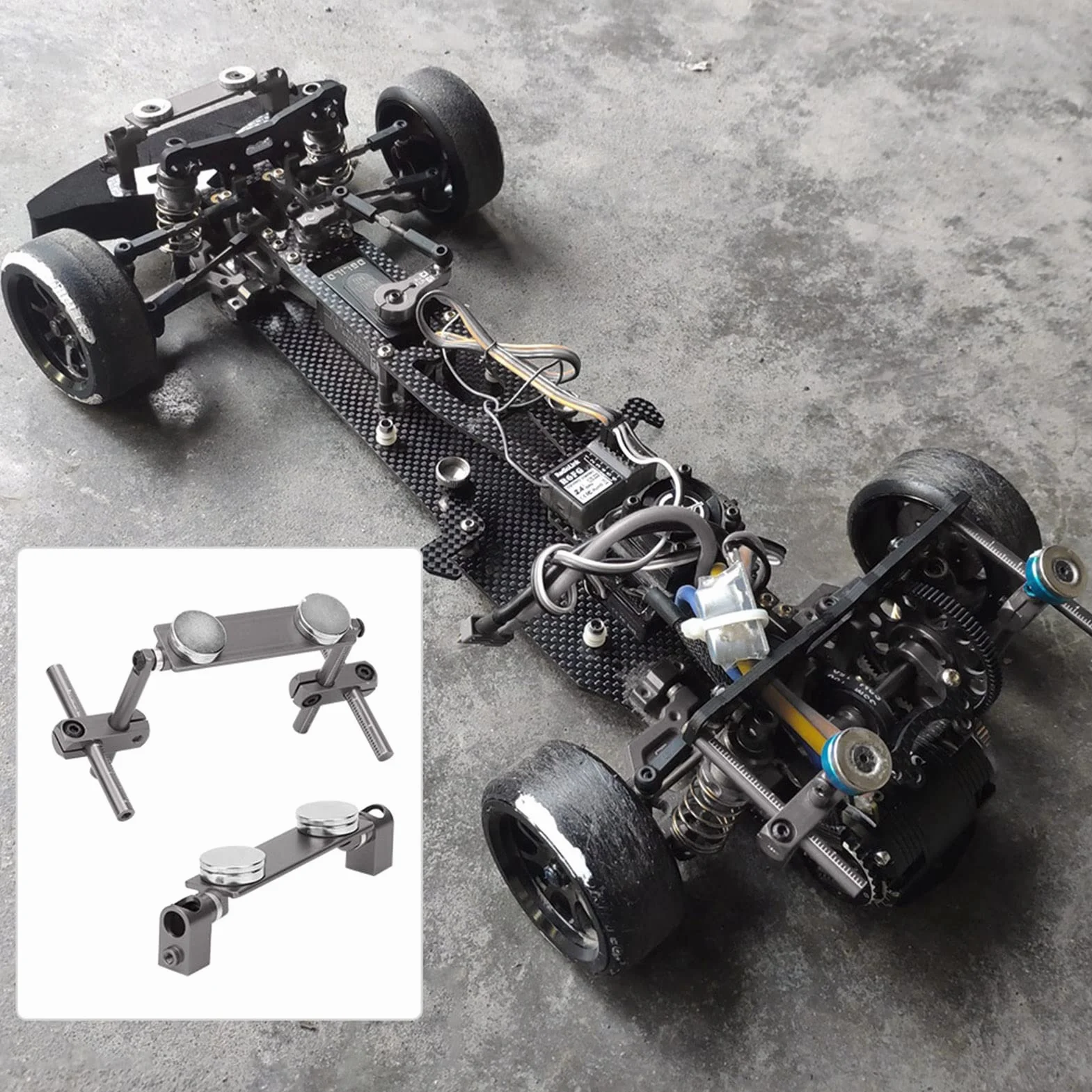 Aluminiowy Magnetyczny Uchwyt na Karoserię do RC Zestaw Montażowy (Tytan)