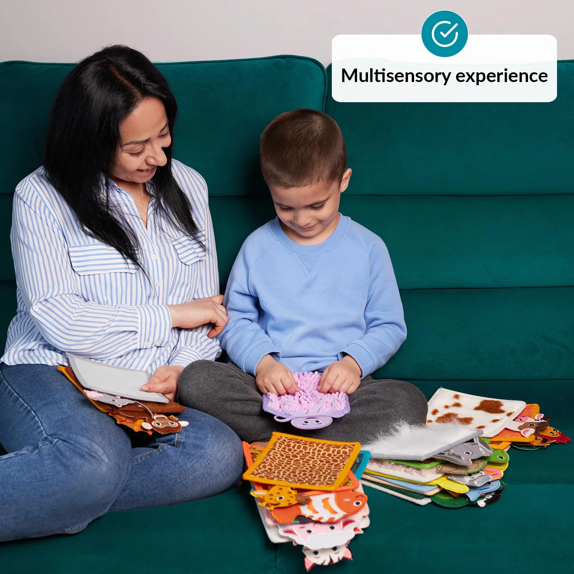 ODOXIA Maty sensoryczne z motywem zwierząt, 24 sztuki, maty sensoryczne dla dzieci z autyzmem, zabawki dotykowe, pokój sensoryczny, zabawne zabawki edukacyjne dla małych dzieci