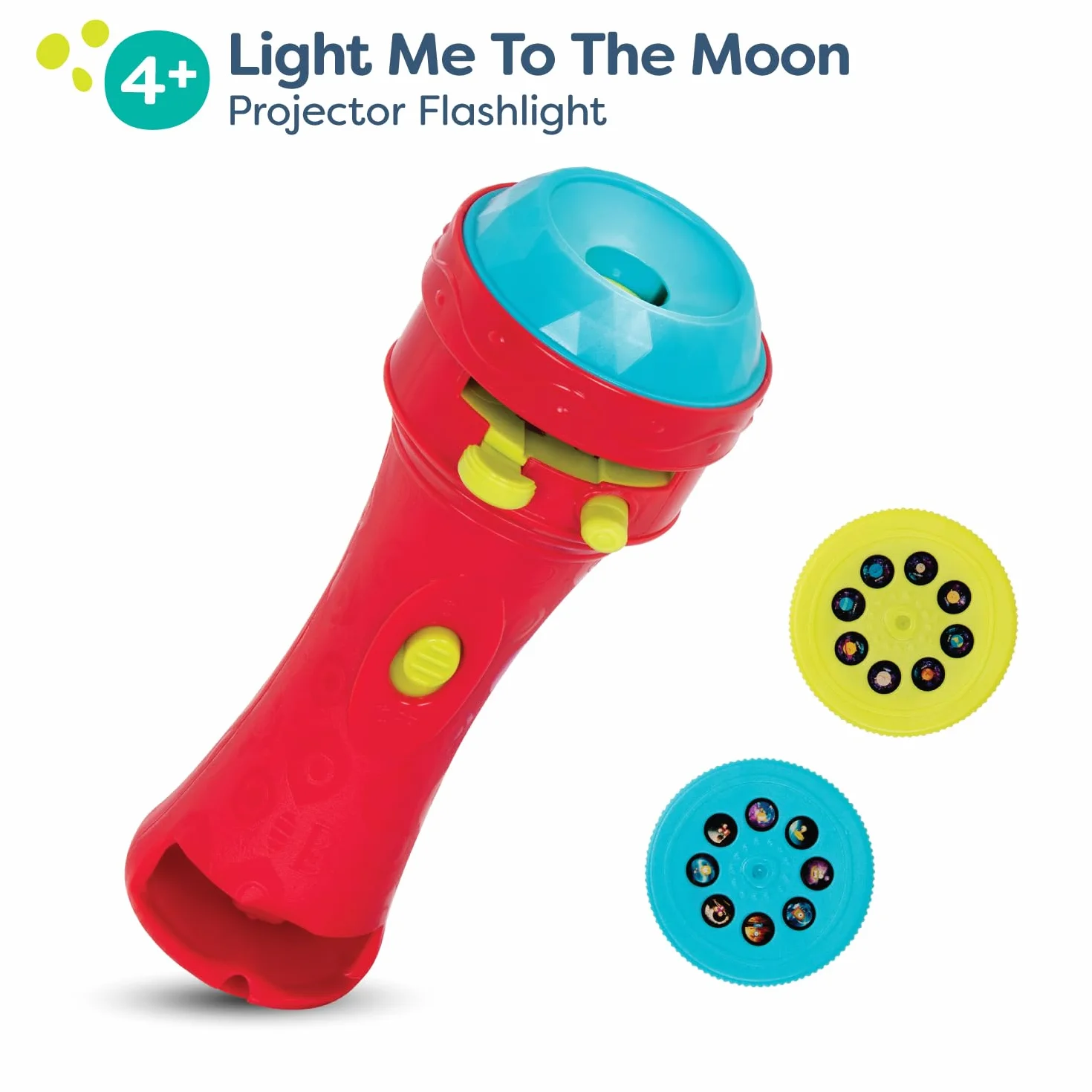 B. toys by Battat – Light Me To The Moon – latarka projektorowa dla dzieci z kołowrotkami obrazu, które sprawiają, że wszystko jest przytulne i jasne