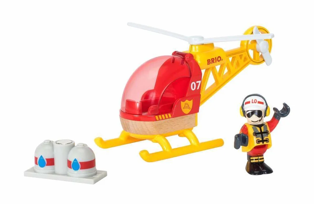 Brio 63379700 Helikopter Straż Pożarna (63379700) Bezpieczna Zabawka Dla Dzieci Powyżej 3 Lat,Kolorowy