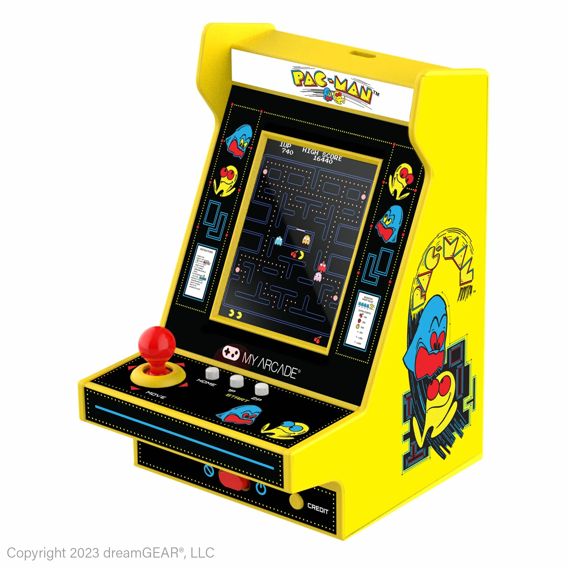 My Arcade Pac-Man Nano Player: Mini Arcade Machine, 12,2 cm w pełni grywalna gra wideo kolekcjonerska