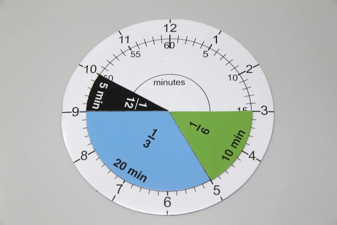 WISSNER active learning Zegar frakcyjny magnetyczny Ø 10 cm 63 sztuki
