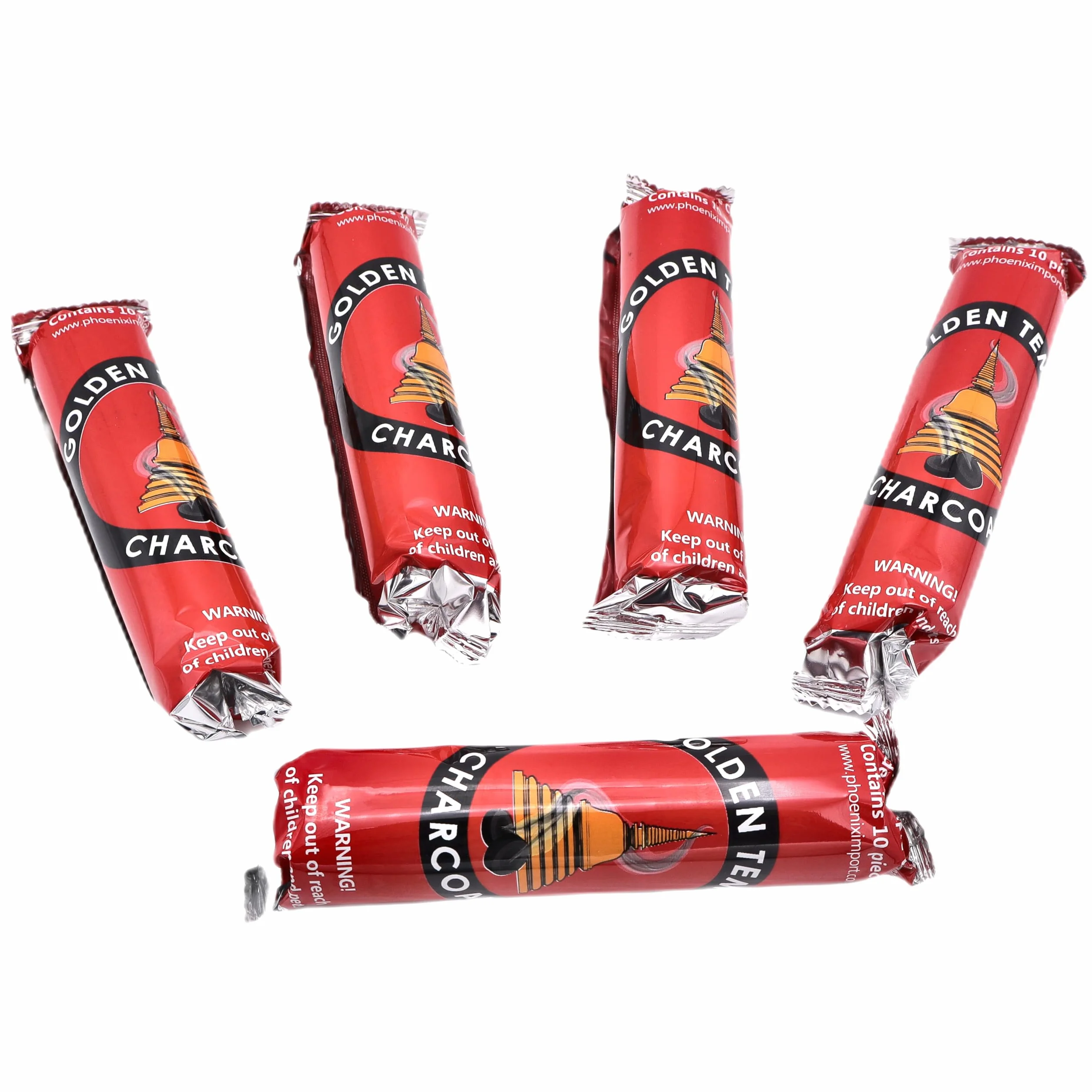 LivuX 50 tabletek węgla kadzidłowego 33 mm – szybko zapalający się węgiel do wędzenia, 5 rolek po 10 tabletek węglowych, idealny do spalania kadzideł, żywic i ziół 1202