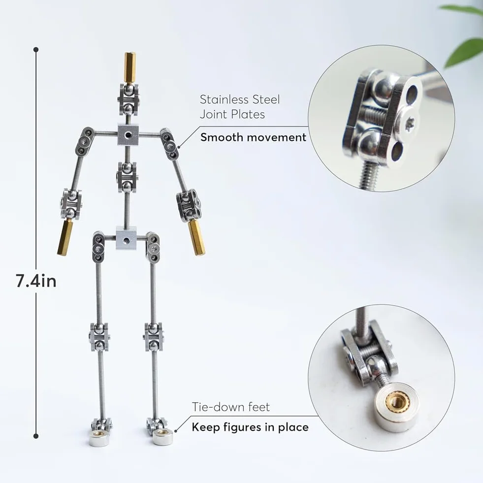 Armature Kit – szkielet lalki "zrób to " z metalu, łatwy montaż, animowane wzornictwo postaci, do animacji stop-motion