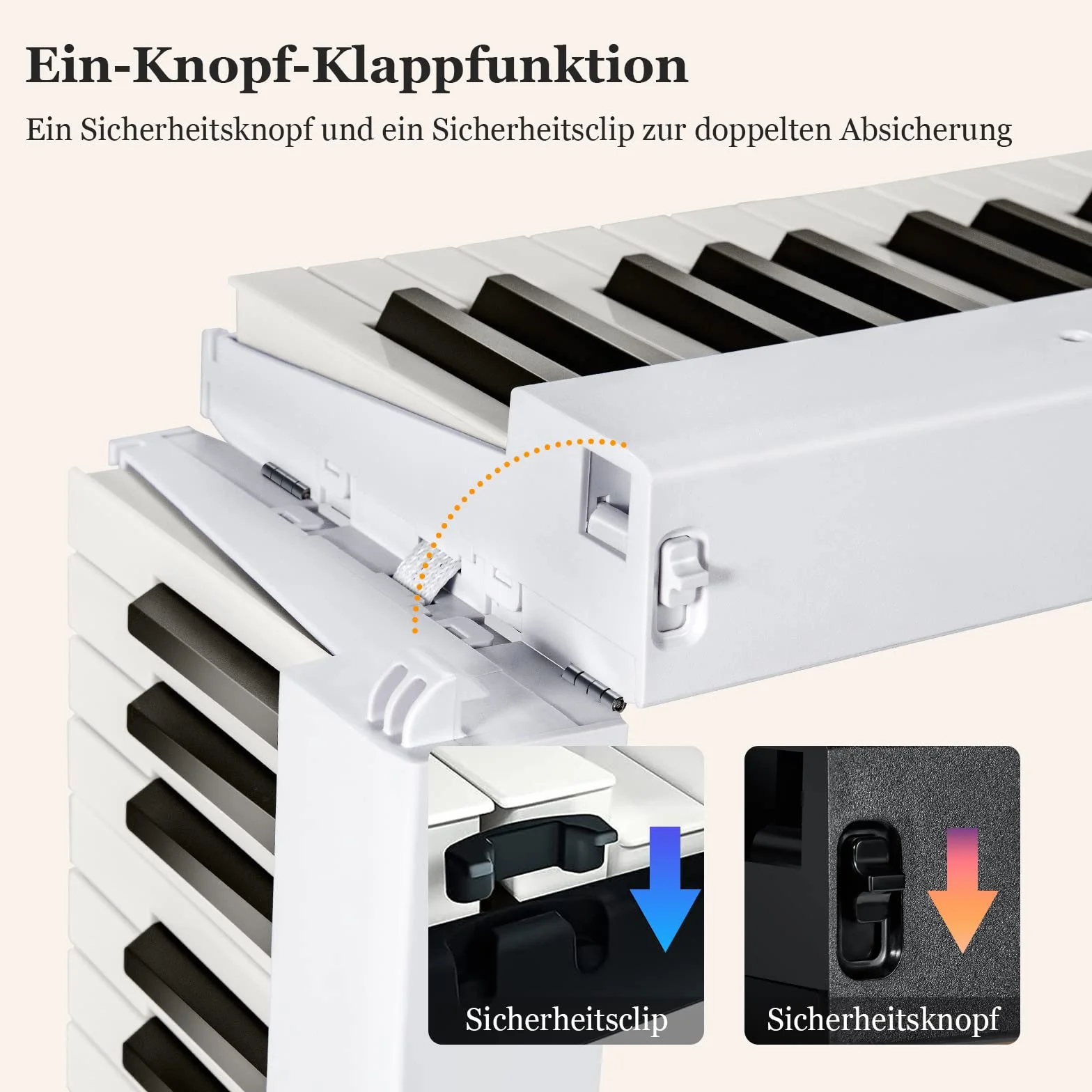 COSTWAY pianino elektryczne 88 klawiszy składane przenośna klawiatura cyfrowa 128 rytmów 128 tonów 20 demo zestaw dla dzieci i dorosłych biały