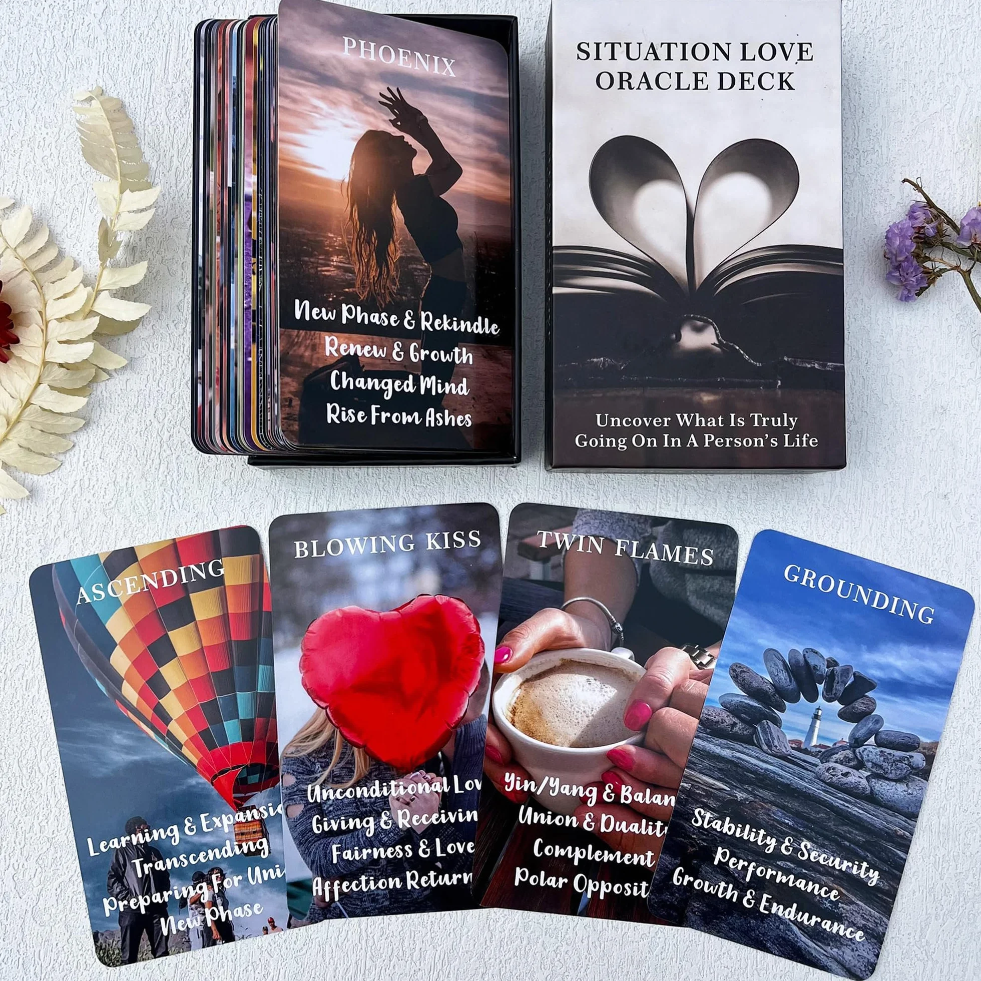 QCFQCF Love Oracle Cards Decks, Situations Love Oracle Deck, karty Oracle dla początkujących, wyjaśnienie miłości, przyjaciół, związane z karierą