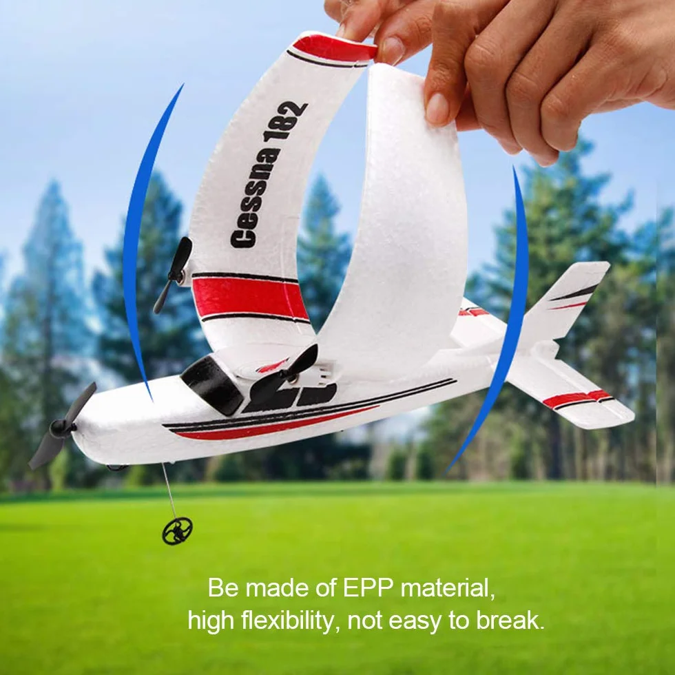 Goolsky RC samolot lotniczy Cessna 182 2,4 GHz 2CH dla dzieci i dorosłych, biały