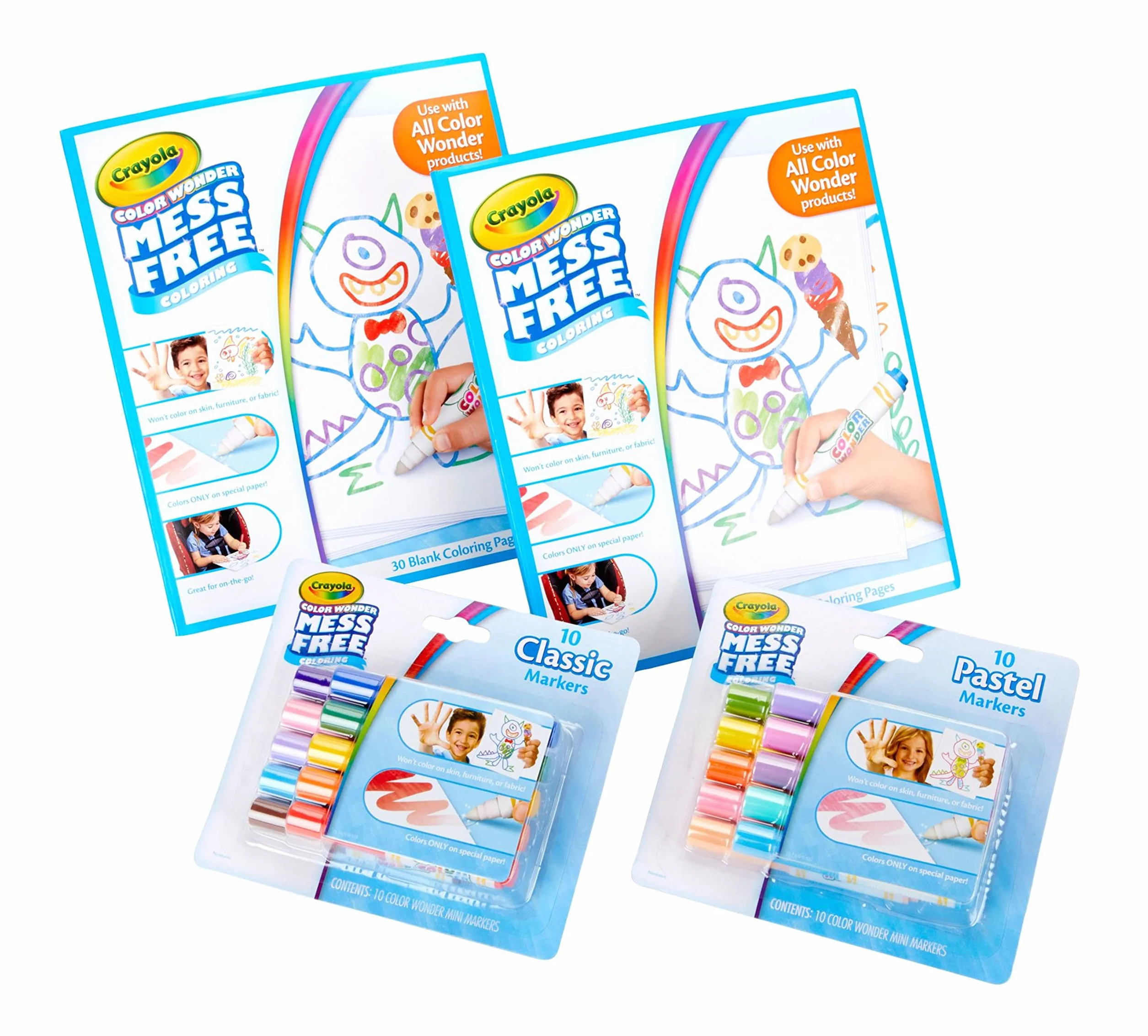 Crayola Color Wonder - Zestaw do Kolorowania Bez Plam dla Dzieci, 20 Magicznych Mazaków i 60 Specjalnych Kartek, Kreatywny Zestaw i Uzupełnienie do Color Wonder, Prezent od 3 Lat, 75-1843