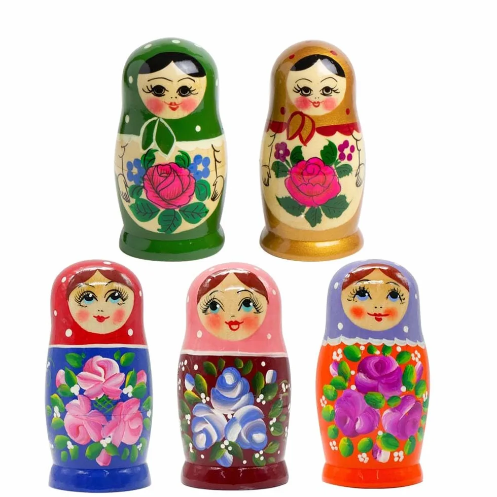 Matrioska Babushka 11 cm wysokość - 5 drewnianych lalek - różne wzory - Матрёшка Matruschka