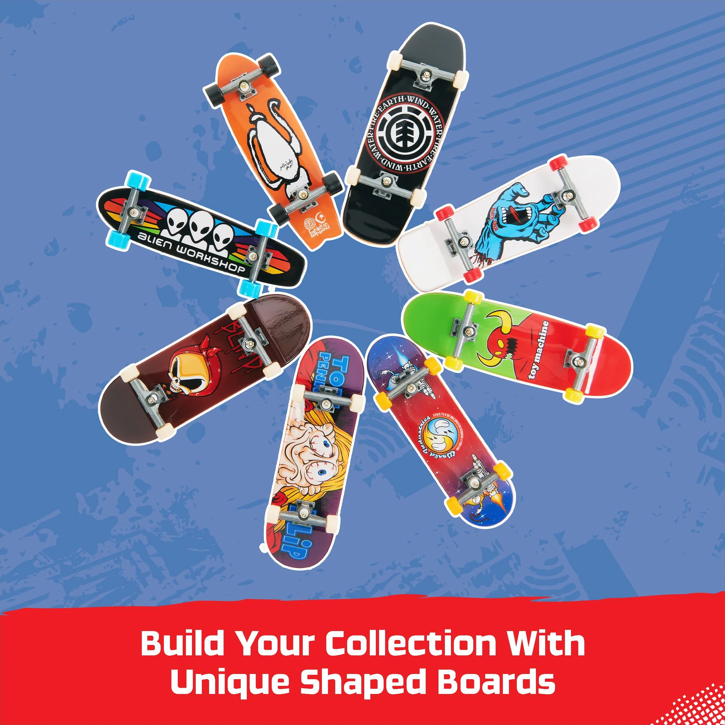 Tech Deck, Podstrunnice z okazji 25-lecia z ekskluzywną figurą, kolekcjonerskie i konfigurowalne mini deskorolki, zabawki dla dzieci od 6 lat