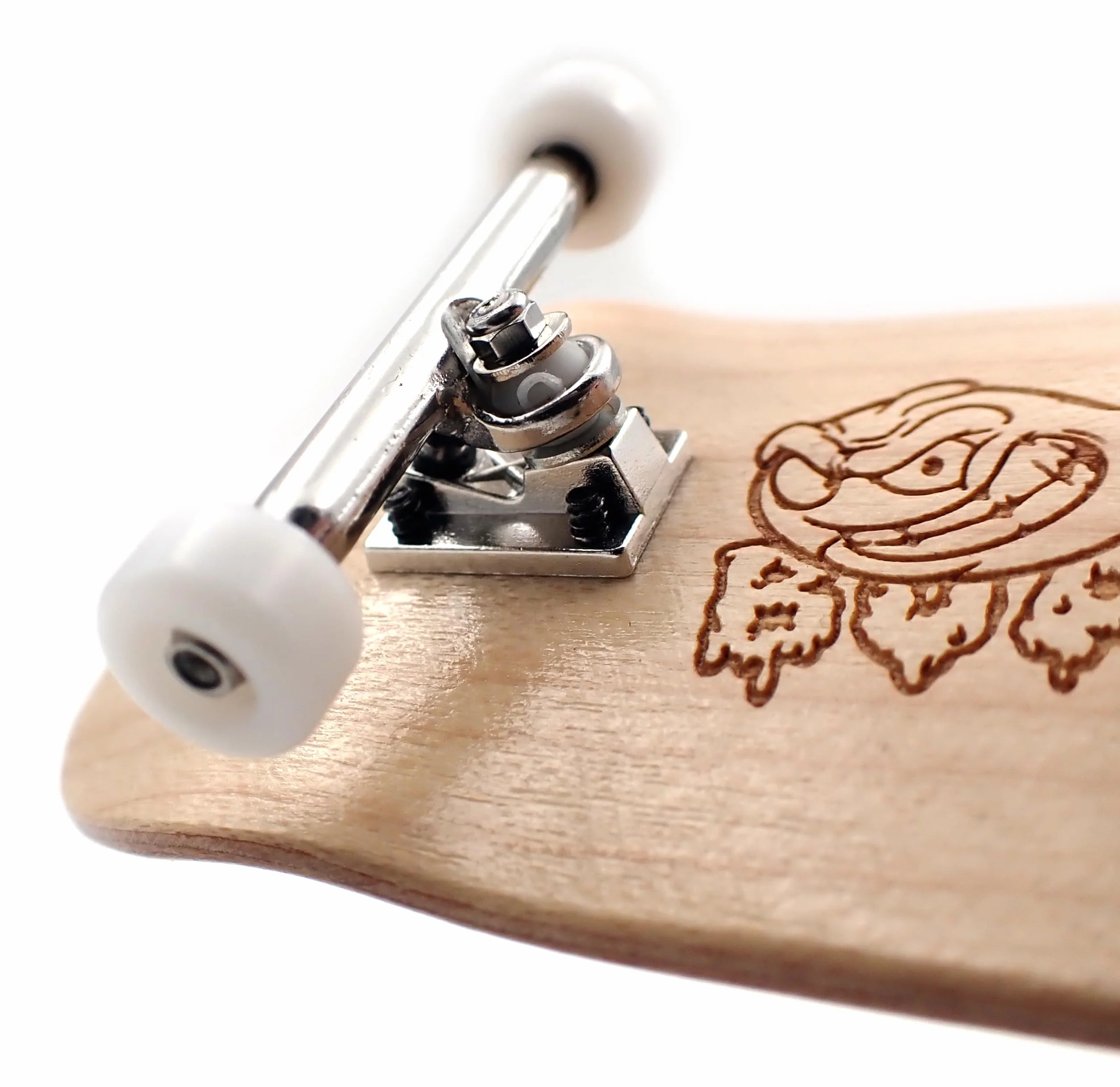 SPITBOARDS 36mm Fingerboard Complete Wood Pro Set-Up (Pre-Assembled, Handcrafted 5-Layers), 36 mm Pro Trucks, CNC Bearing Wheels, Lasered Foam Grip Tape (Lasered Deck Size: 36 x 96 mm), 'Maple Wood'