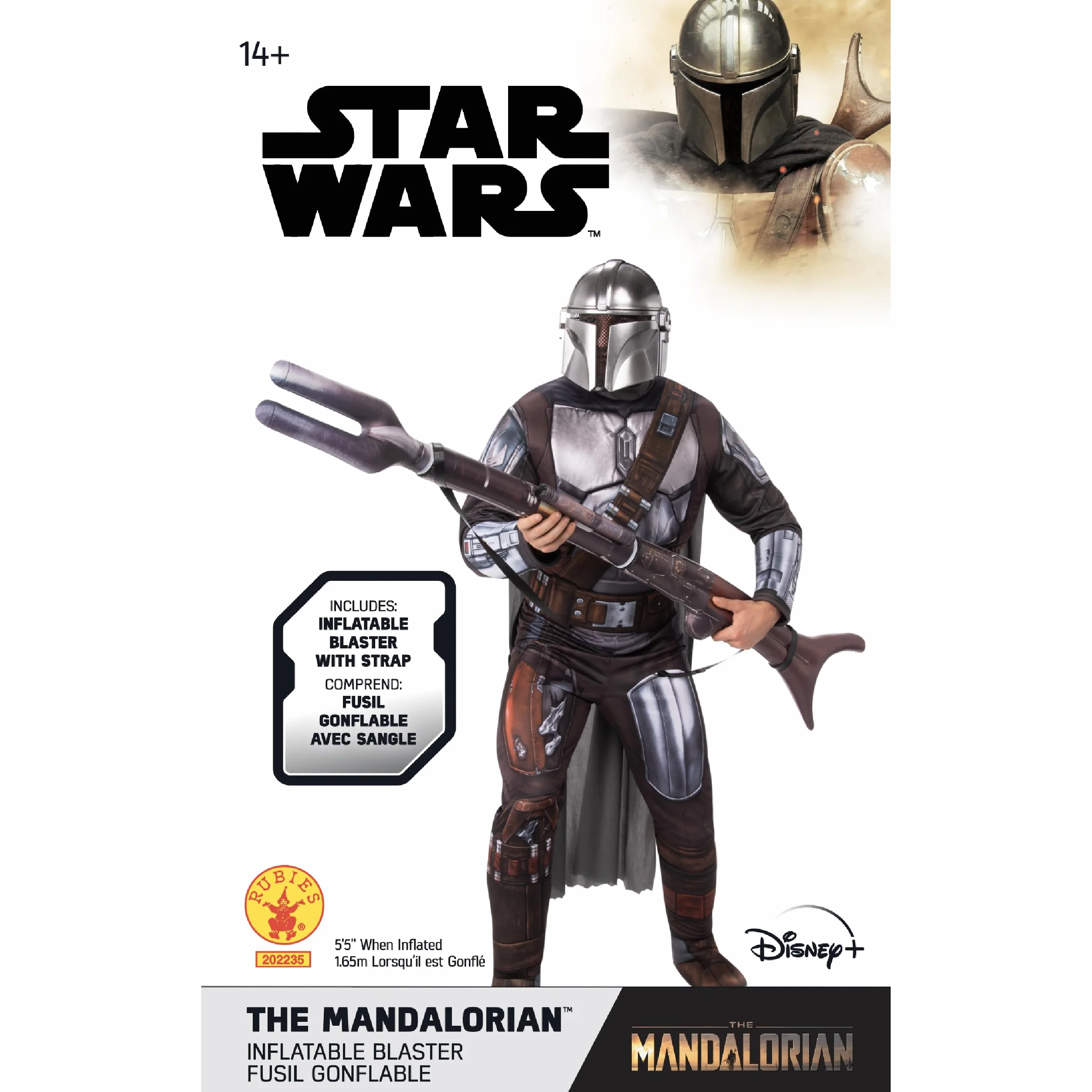 Rubies oficjalne Disney Star Wars, mandalorian Blaster duże nadmuchiwane, akcesoria kostiumowe
