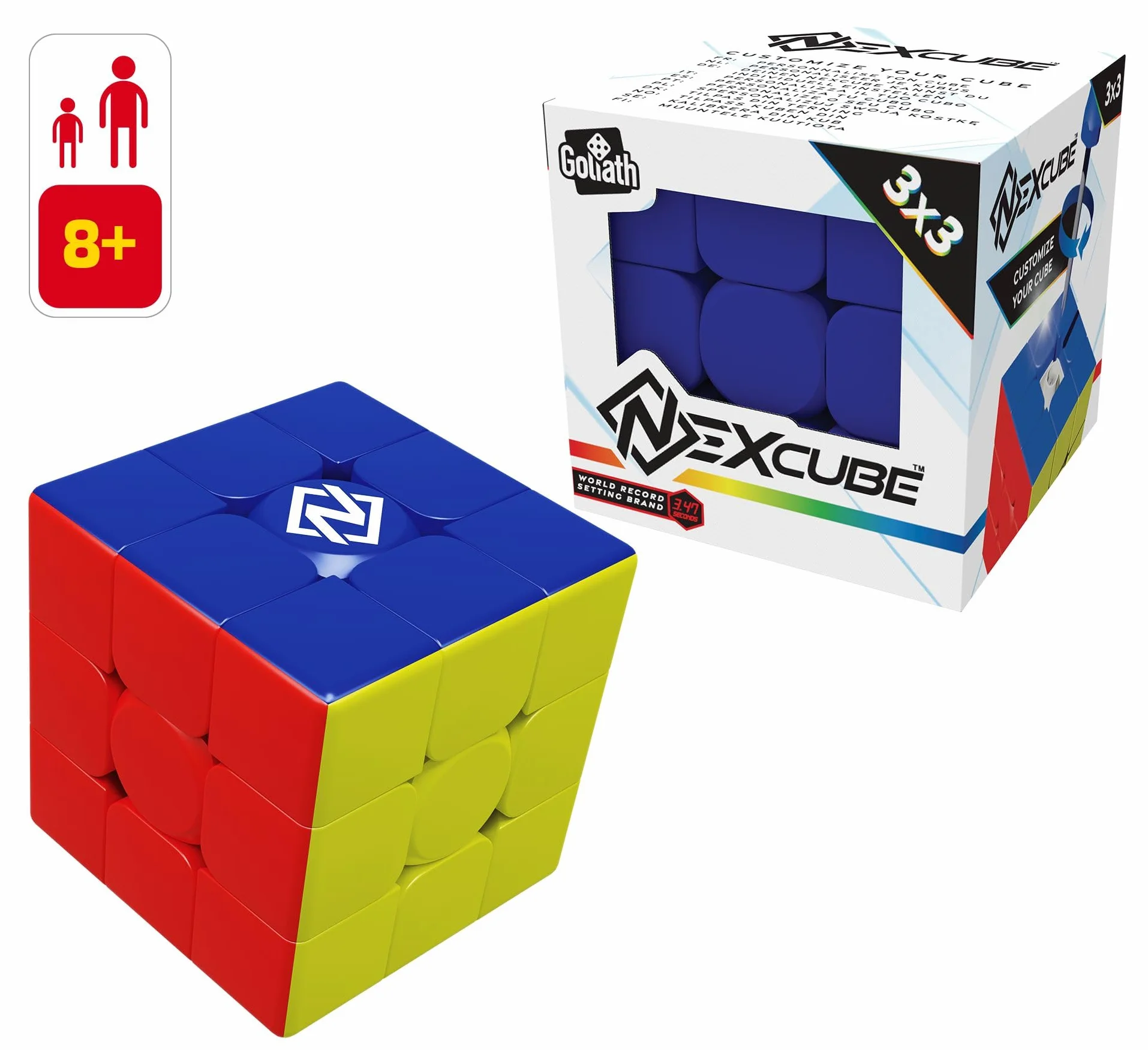 Nexcube 3x3 - super gładka kostka prędkości 3 x 3 | kostki logiczne | łamigłówki dla dorosłych i dzieci | od 8 lat