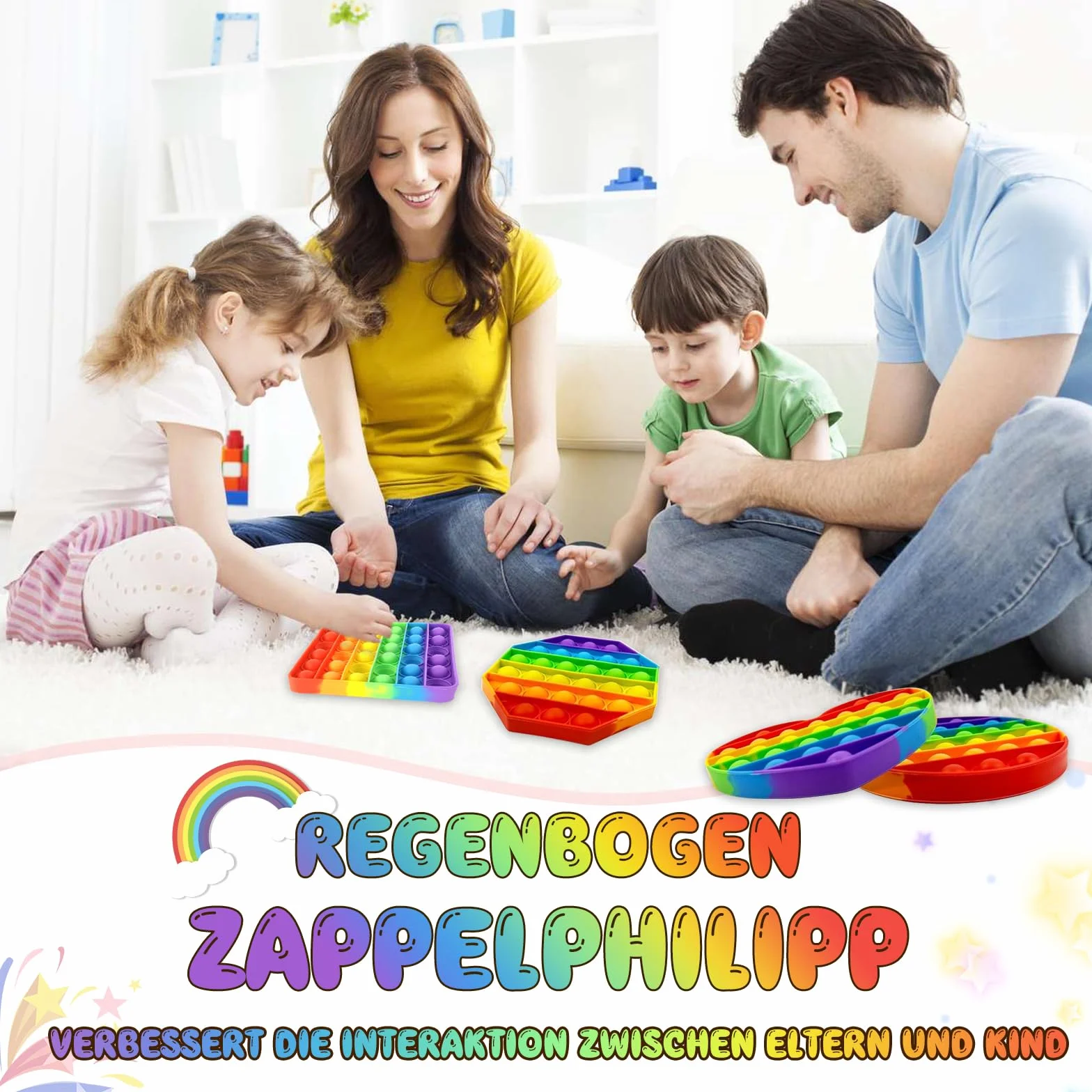 4 szt. Pop Bubble Fidget Toys Tęczowe zabawki silikonowe sensoryczne bąbelkowe zabawki Pop Fidget Zabawki antystresowe na biurko Relaksujące prezenty urodzinowe dla dorosłych i dzieci