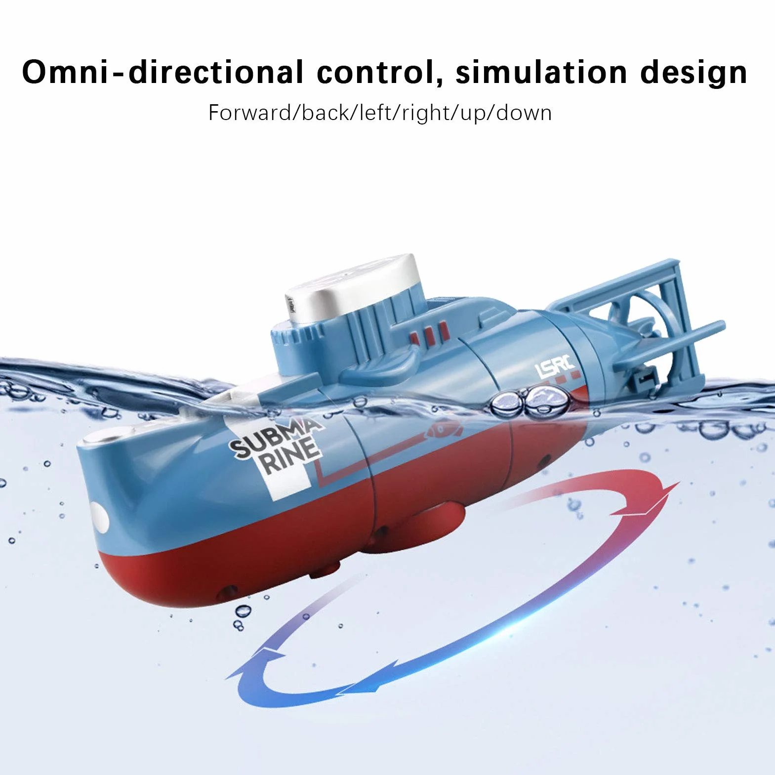Okręt podwodny z pilotem zdalnego sterowania, wojskowy model łodzi, elektryczna zabawka wodna, symulowany model łodzi podwodnej, 6-kanałowy pilot podwodny dla dzieci