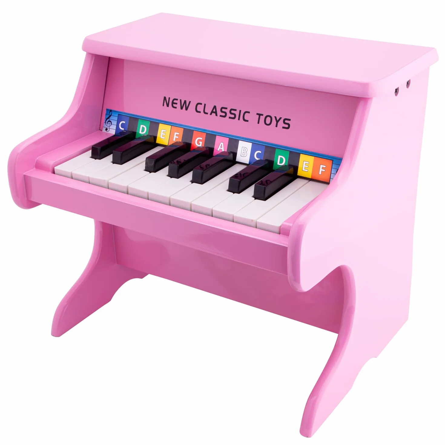 New Classic Toys Drewniane pianino zabawkowe - 18 klawiszy - czarne - w tym książka muzyczna