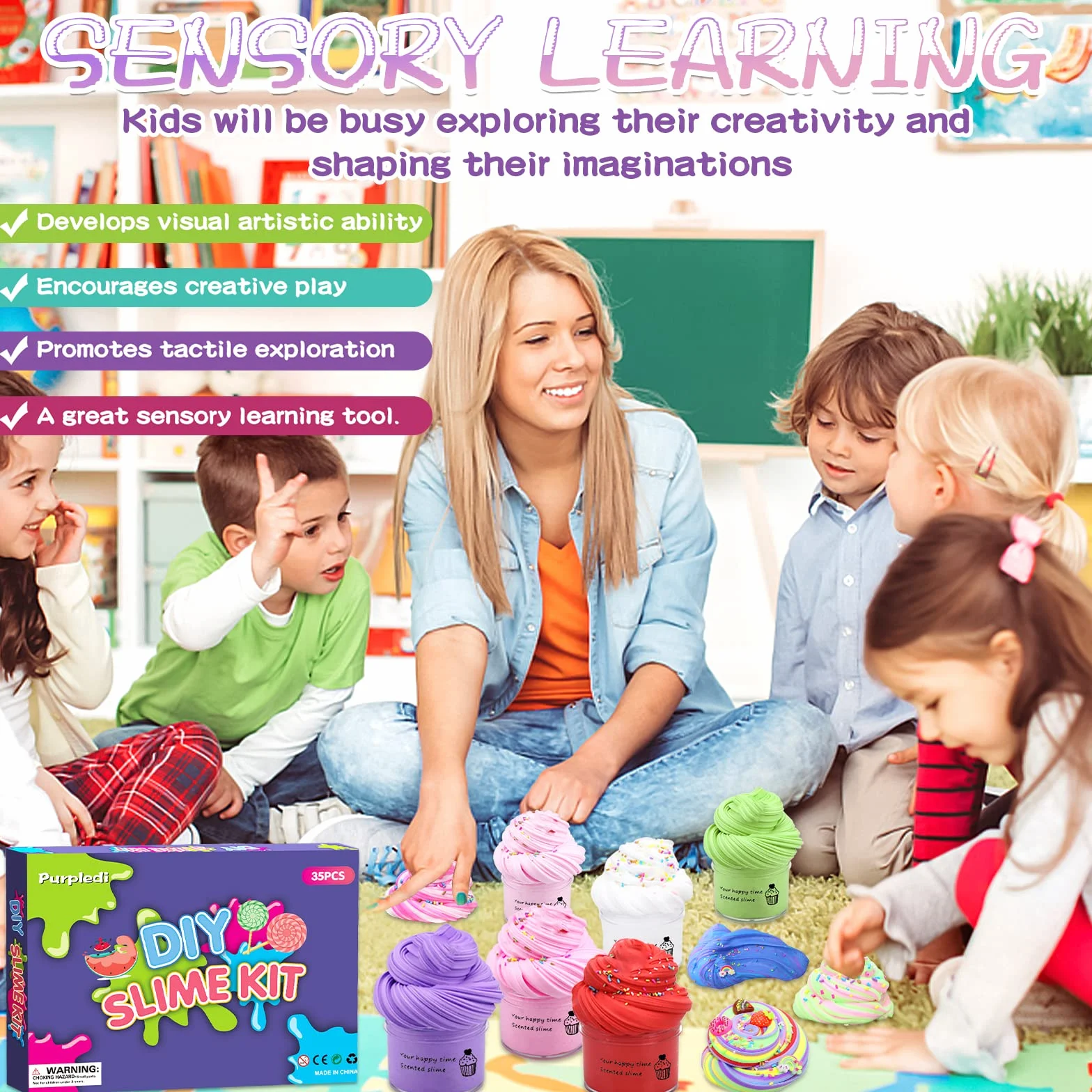 Purpledi Fluffy Slime zestaw 35 sztuk, super miękkie masło DIY, zabawka dla dzieci, prezent dla dzieci, na imprezę, dla dziewcząt i chłopców, miękki i rozciągliwy