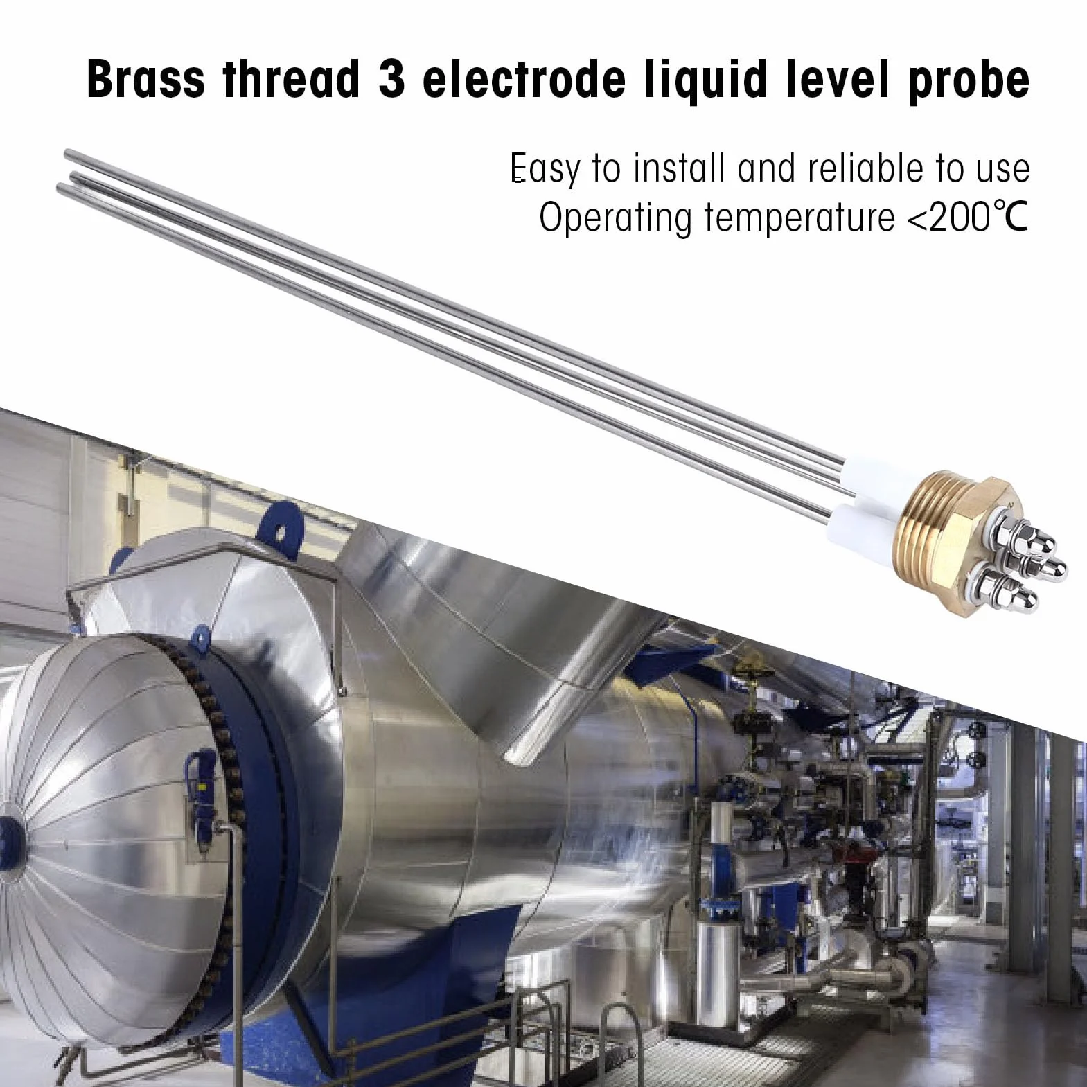 Elektroda Poziomu Wody, Metalowa, Ceramiczna, PTFE, Mosiężna Sonda Poziomu Wody w Bojlerze ze Stali Nierdzewnej, do zastosowań Przemysłowych