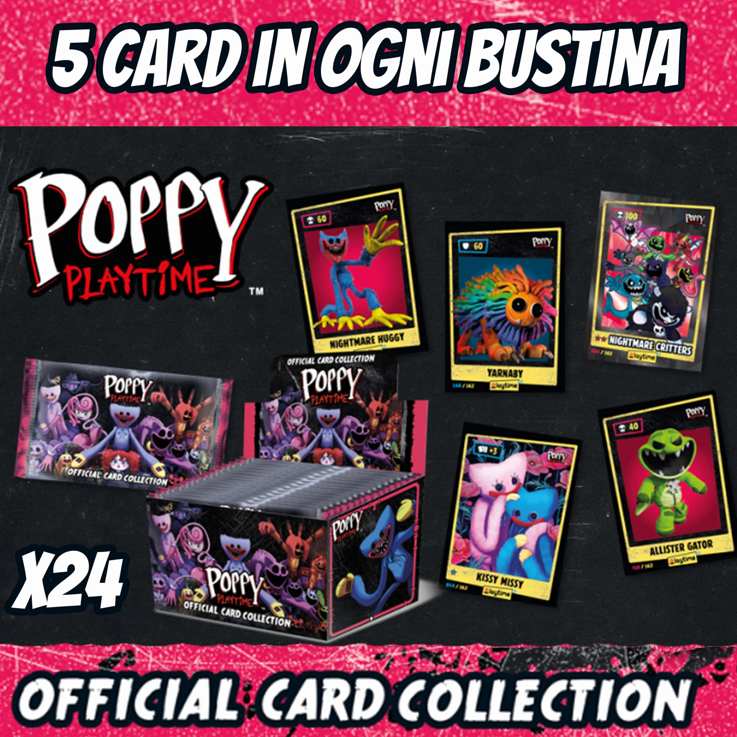POPY PLAYTIME 24 oficjalne torebki Diramix, każda saszetka zawiera 5 kart kolekcjonerskich