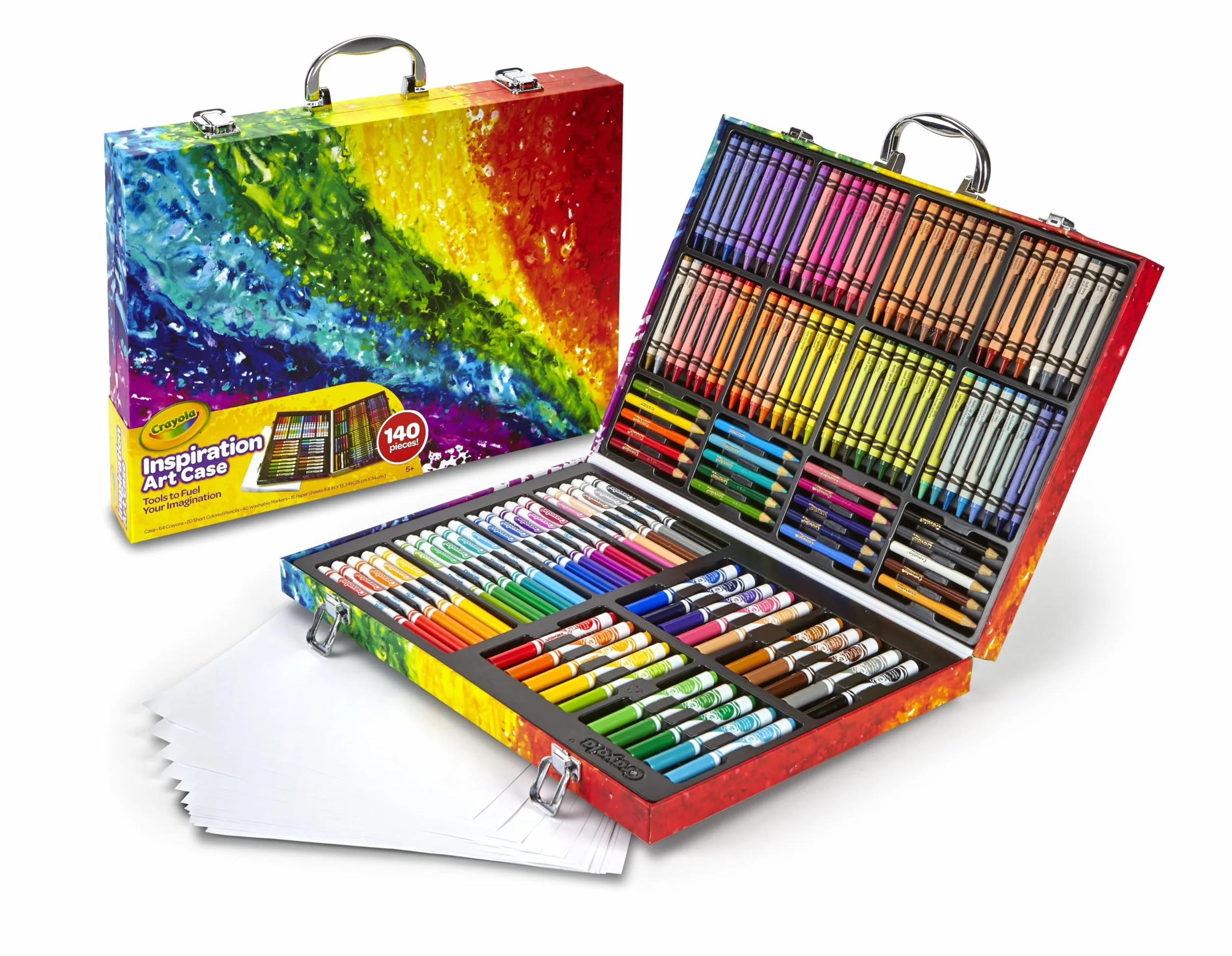 Crayola Tęczowa Walizka Kolorów – Kreatywny Zestaw z 140 Elementami, Zalecany Wiek: 5-10 Lat, 04-2532