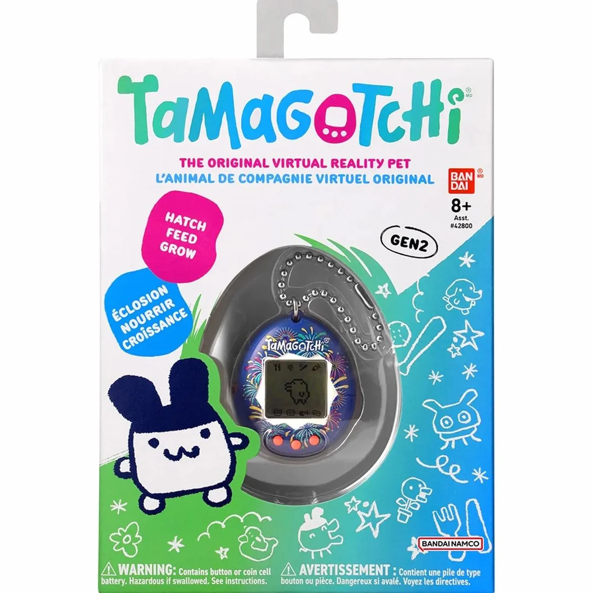 Bandai Tamagotchi Original Festival Sky Shell Cyber Pet zabawka dla dorosłych i dzieci z łańcuszkiem