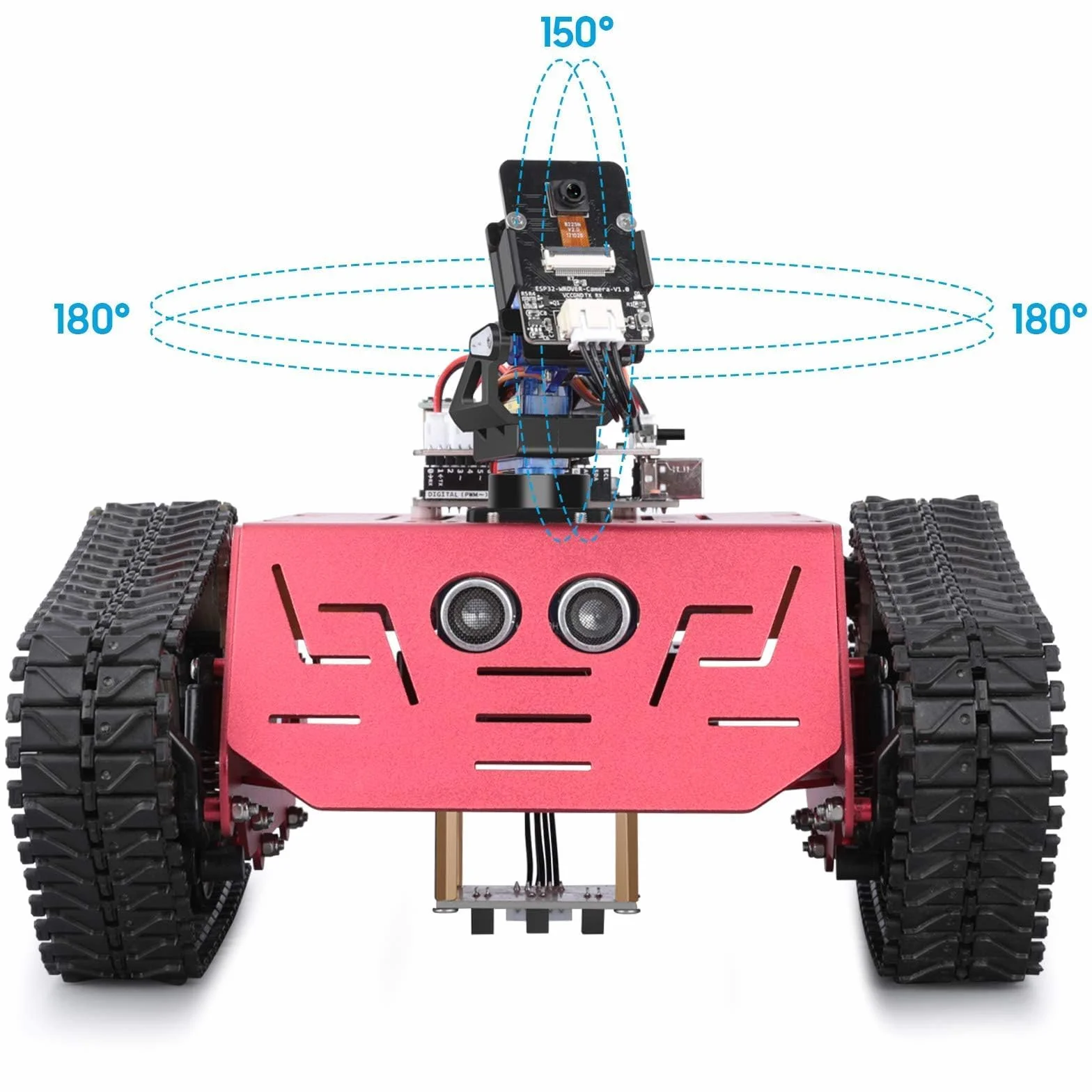 ELEGOO Smart Robot Tank Kit kompatybilny z Arduino IDE zestaw klocków elektronicznych z UNO R3, czujnik ultradźwiękowy, moduł Bluetooth, moduł kamery, robot samochodowy, zabawka dla dzieci