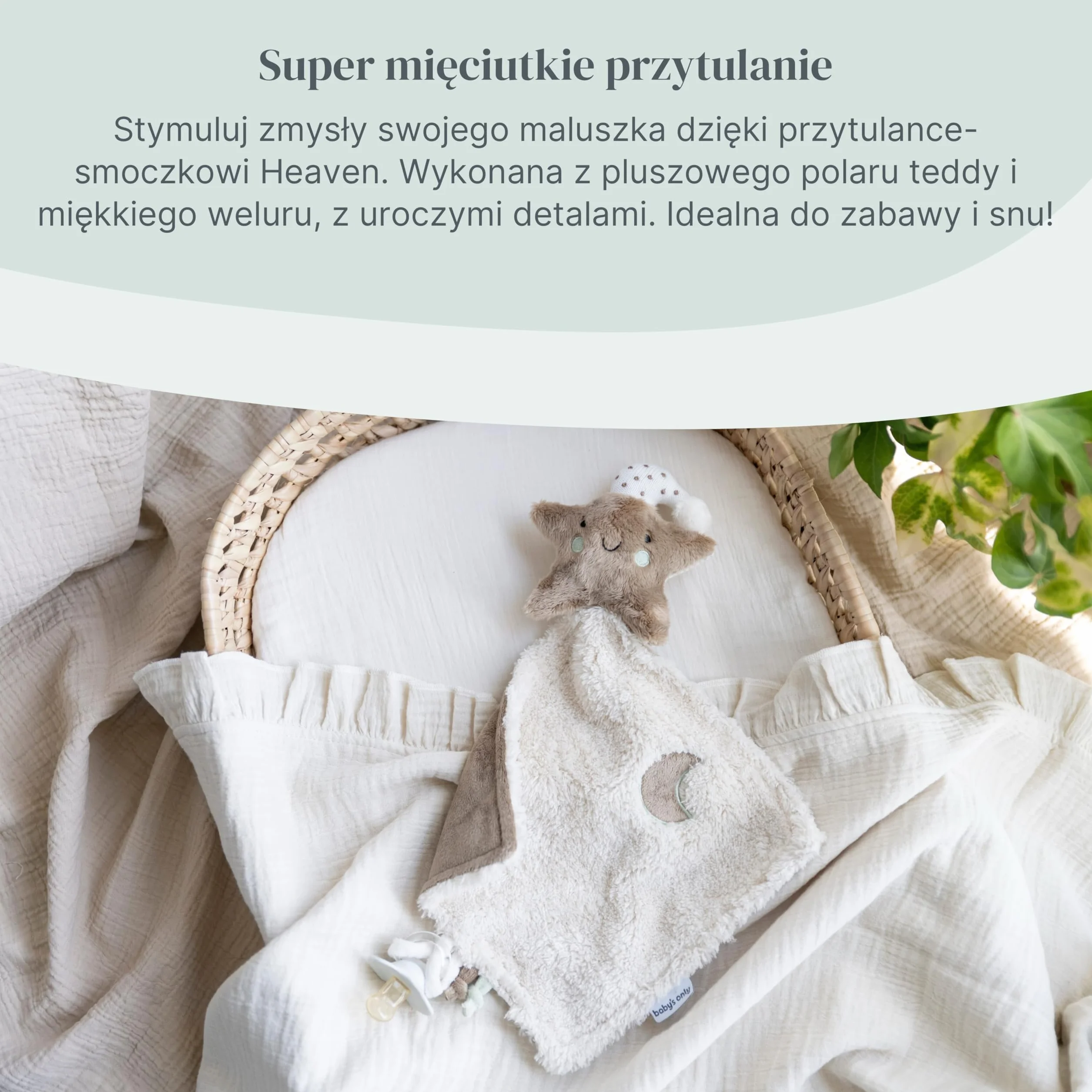 Baby's Only - Przytulanka Heaven - Kocyk Przytulny dla Niemowląt - Ściereczka na Smoczek - Pluszowa Zabawka w Kształcie Gwiazdki - Kocyk Miękki dla Chłopców i Dziewczynek - Clay/Warm Linen