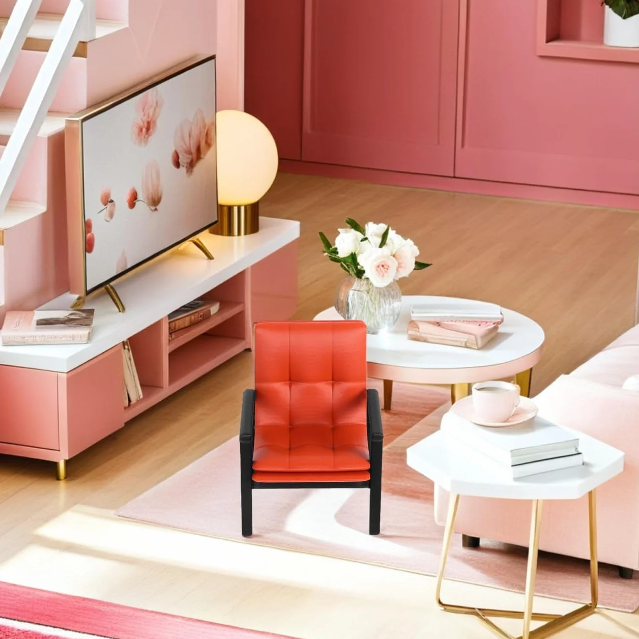 Zerodeko Miniaturowy fotel, pojedyncza sofa, fotel 1:12, miniaturowe meble, akcesoria, meble, dekoracja, urodziny, wesele, przyjęcie