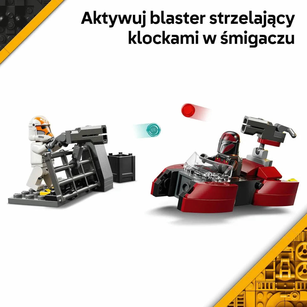 LEGO Star Wars Oblężenie Mandalory — zestaw bitewny, zabawka dla dzieci, klocki dla 6-latka z czterema minifigurkami i śmigaczem, pomysł na prezent dla chłopców i dziewczynek w wieku od 6 lat 75449