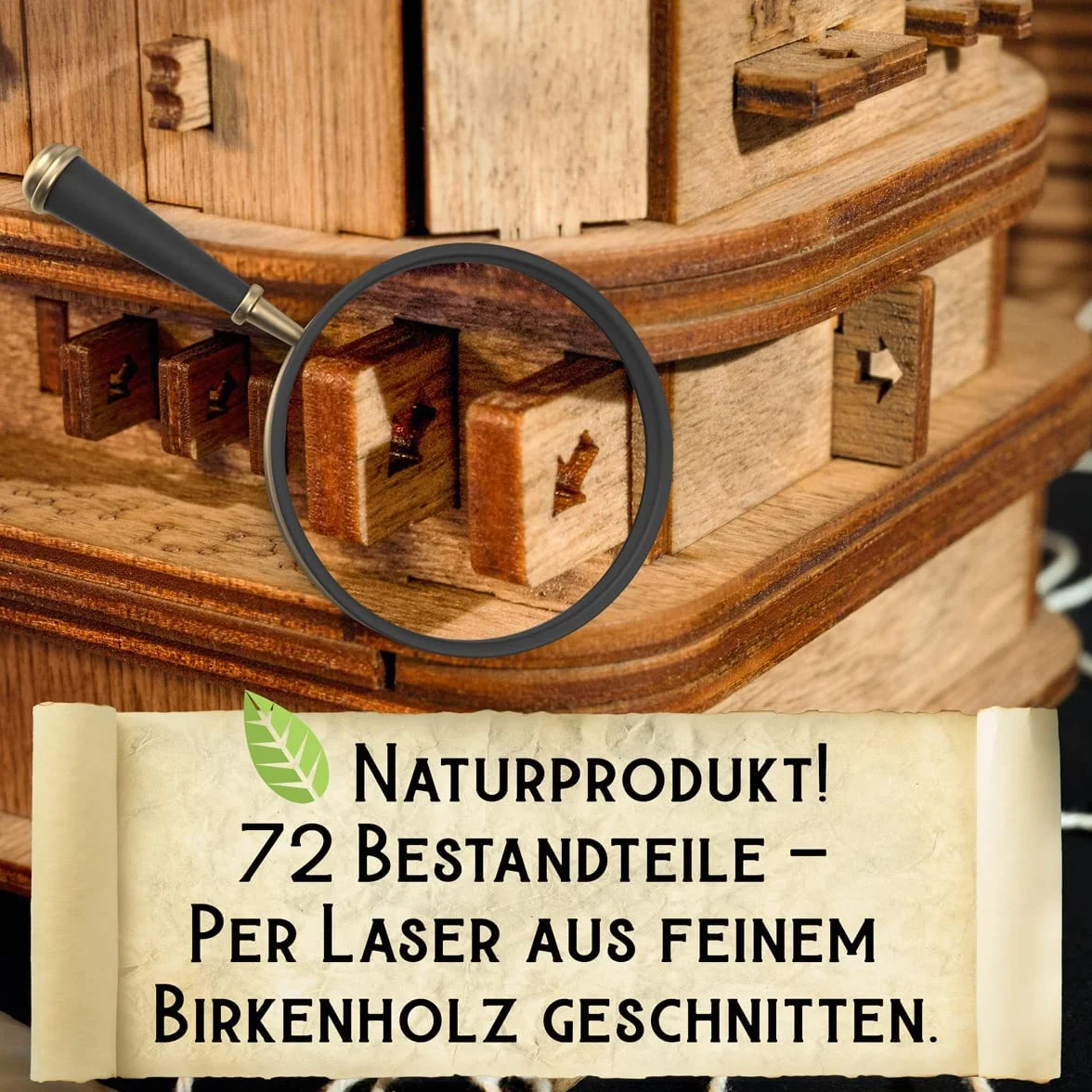 iDventure Cluebox – Davy Jones Locker – Escape Room Spiel – zabawne drewniane puzzle 3D – wyjątkowe gry w puzzle – gry Escape Box dla dorosłych i dla dzieci