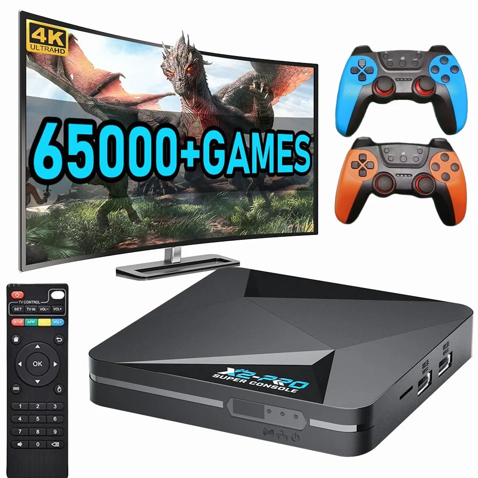 Konsola do gier retro X2 Pro z 65000 wbudowanymi grami 4K UHD kompatybilna z 9.0 i emulatorami do Arcade