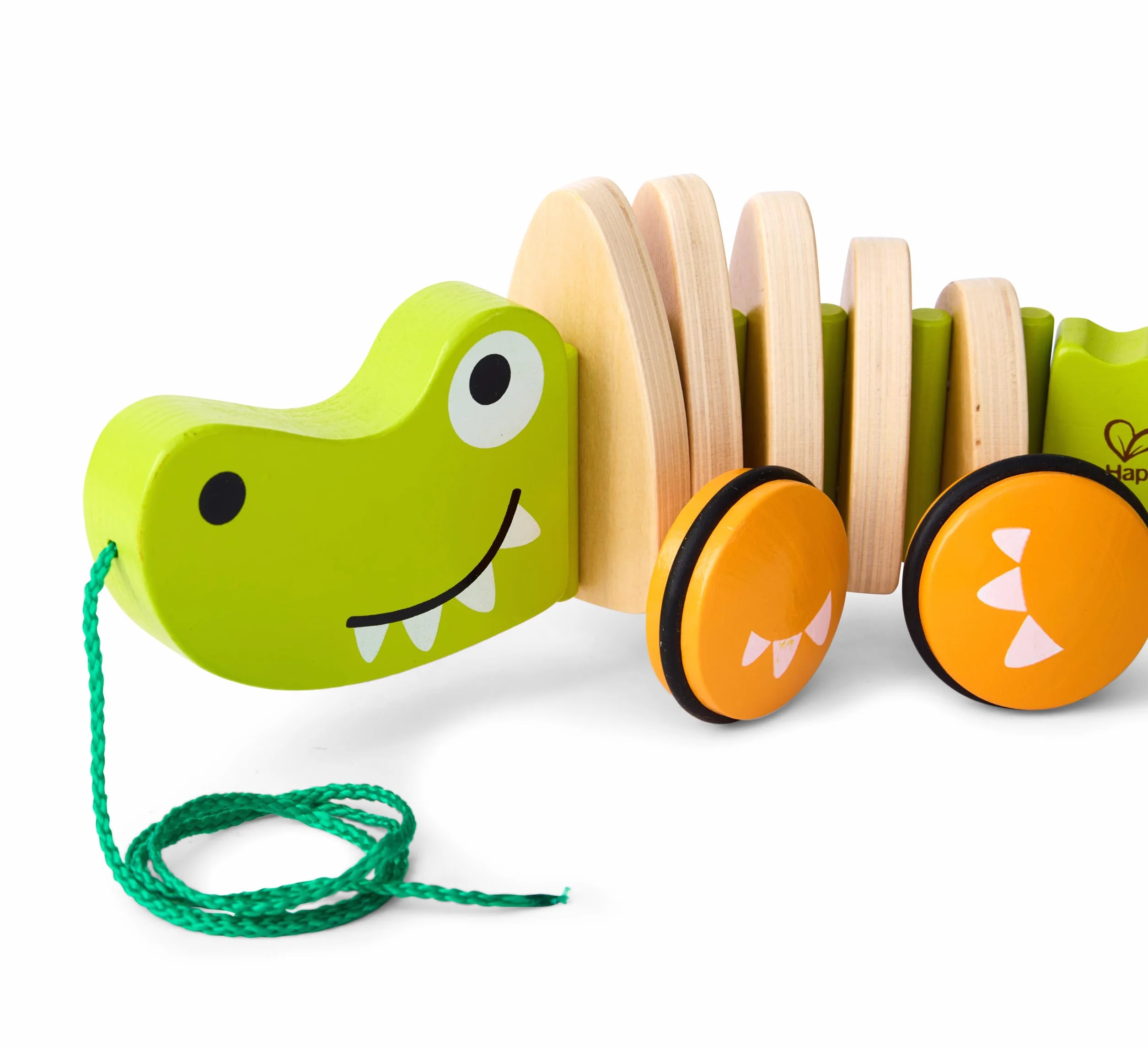Hape E0348 Walk-A-Long Croc - Pull Along Wooden Crocodile Toy