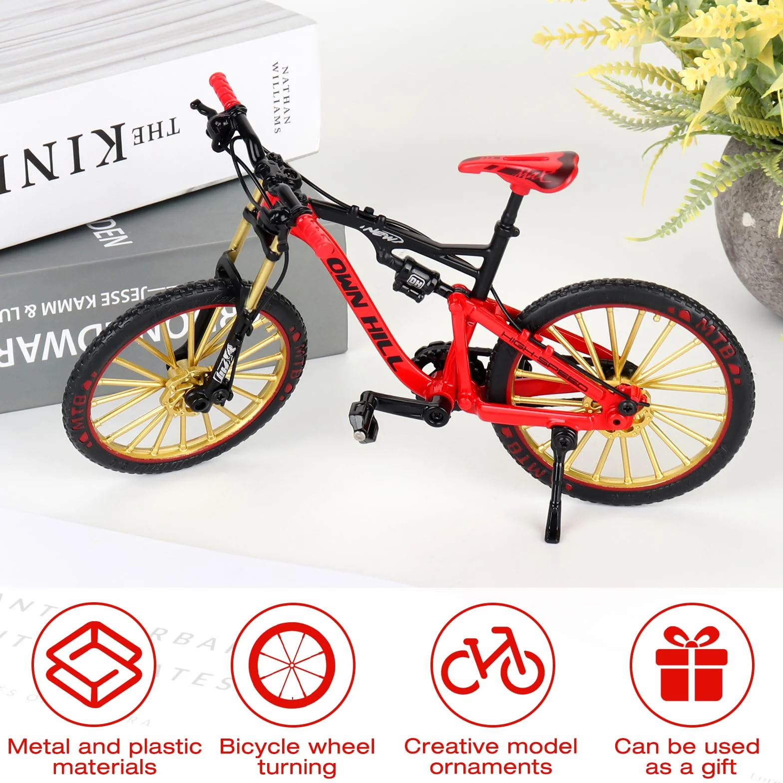 Model roweru górskiego 1:10 na palec Bend czerwony