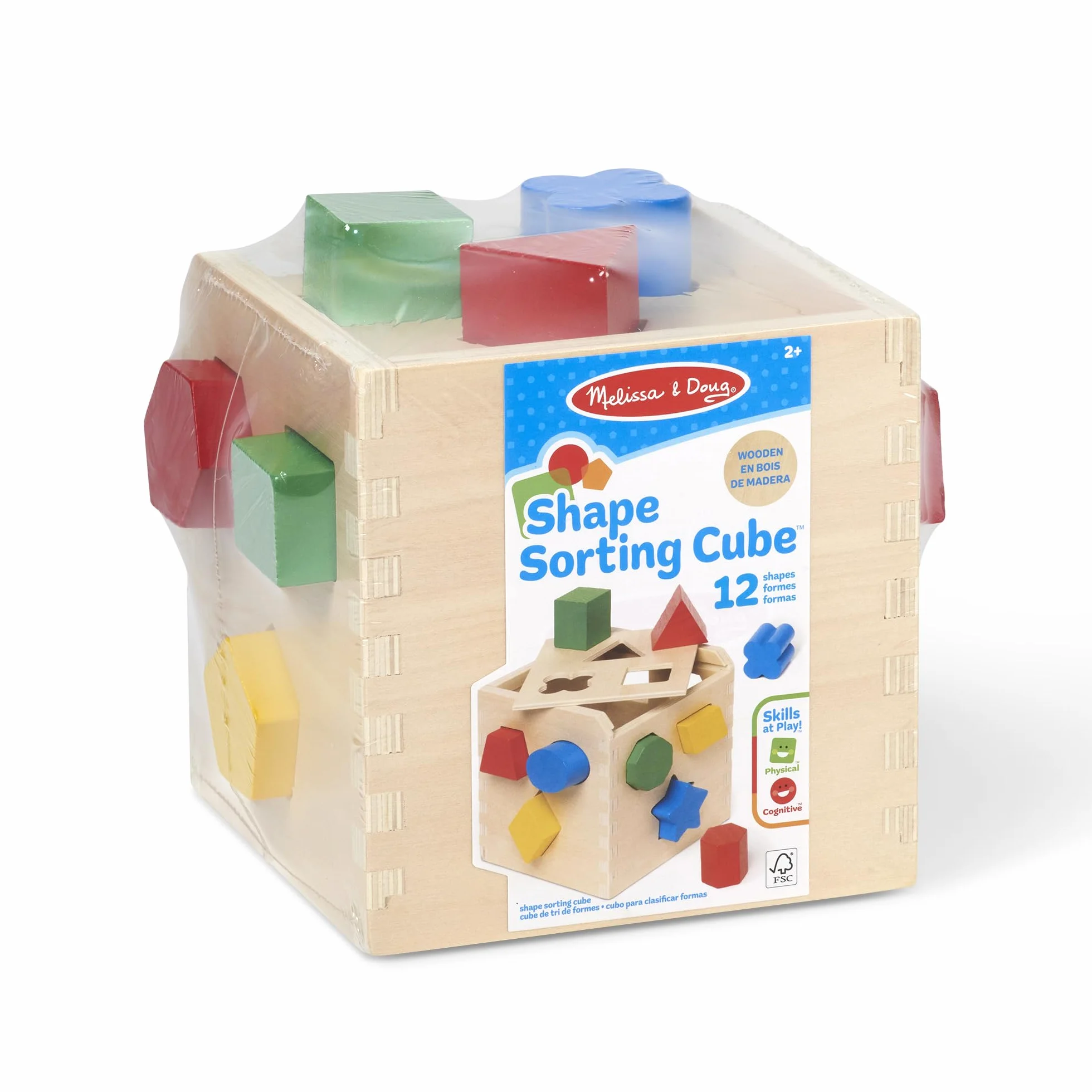 Melissa & Doug kostka do sortowania kształtów | zabawka rozwojowa | motoryka | 2+ | prezent dla chłopca lub dziewczynki