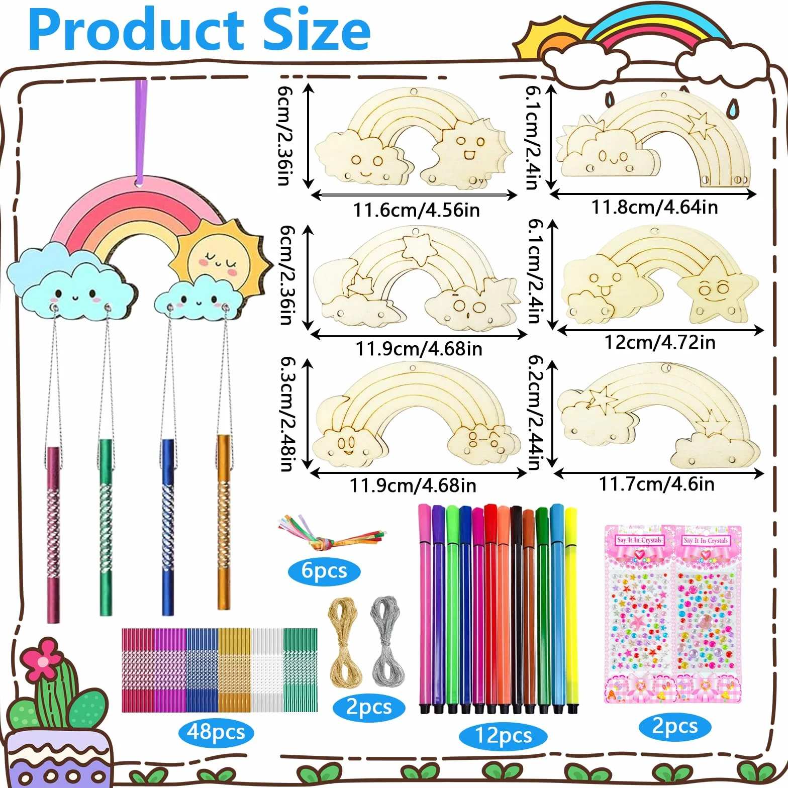 Zestaw 12 Rainbow Carillion Wiatr dla dzieci