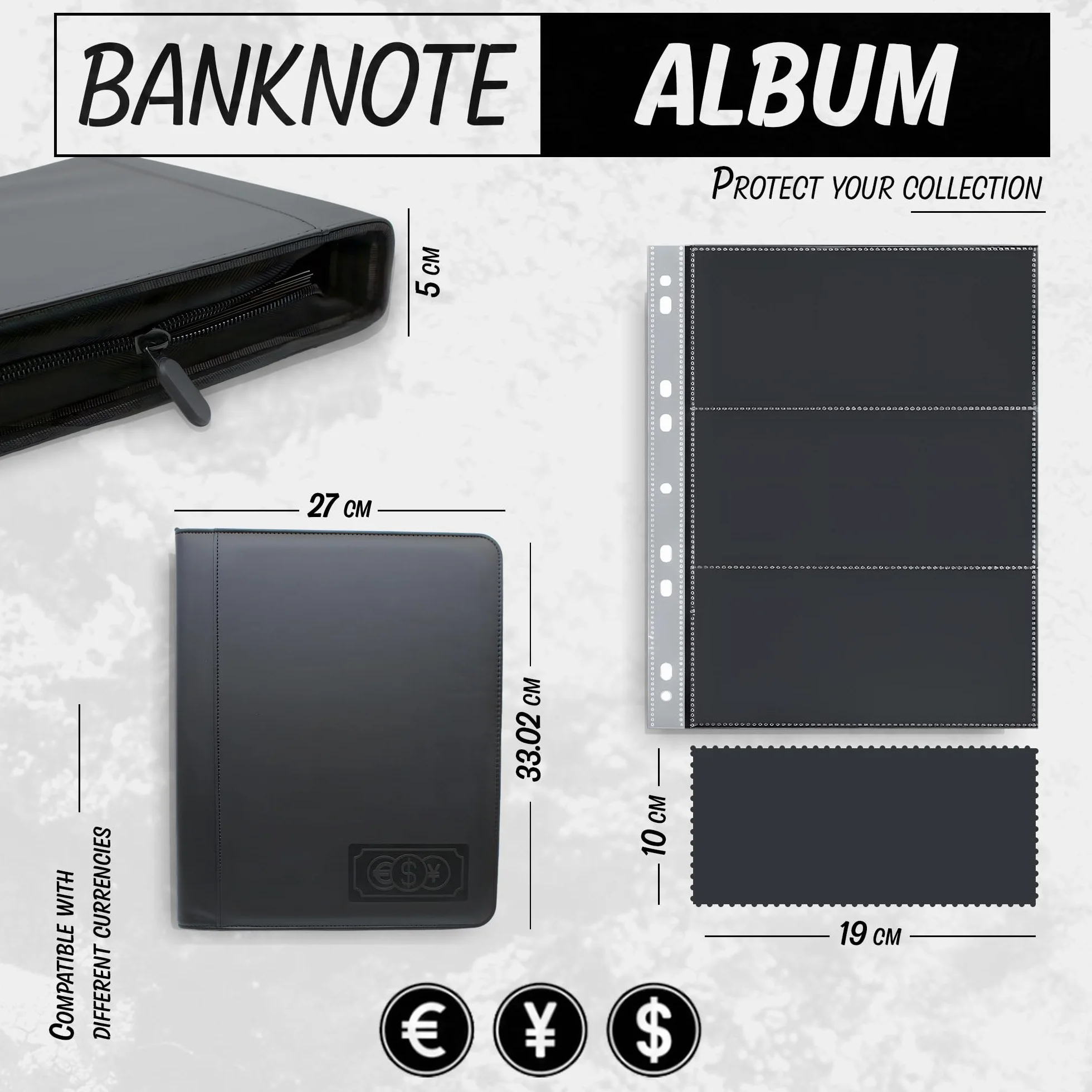 Album na banknoty DOJA Barcelona 120 kieszeni PU Organizer Portfel 33x27