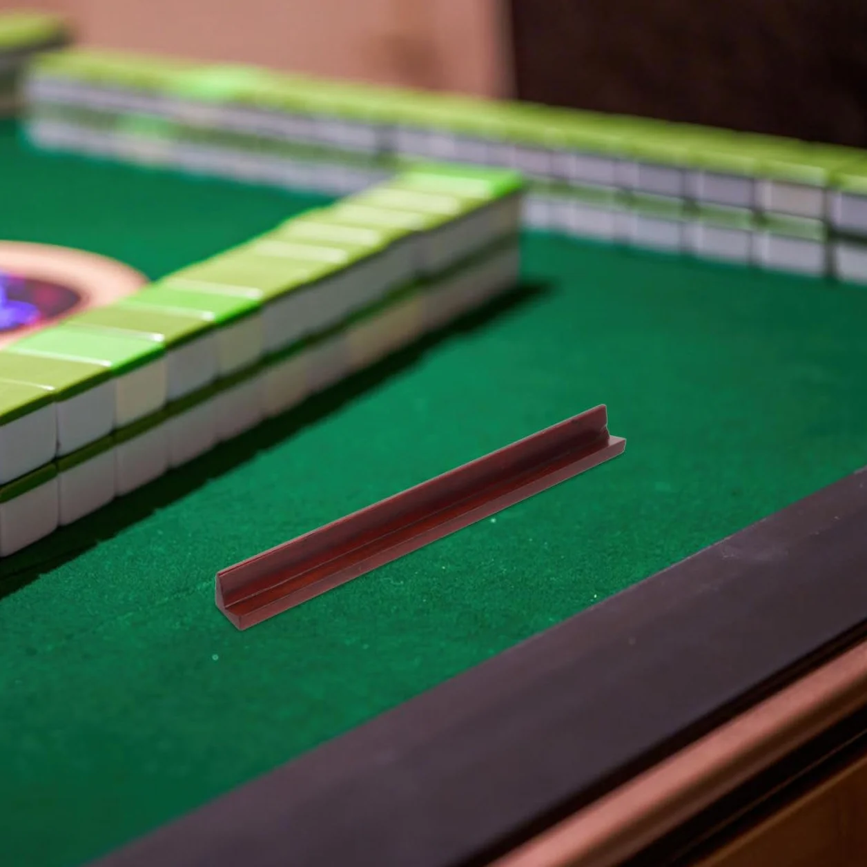 PRETYZOOM 4 sztuki Mahjong Płytki Linijka gra Domino Tace Pusher Arm Mahjong Pusher Stojak